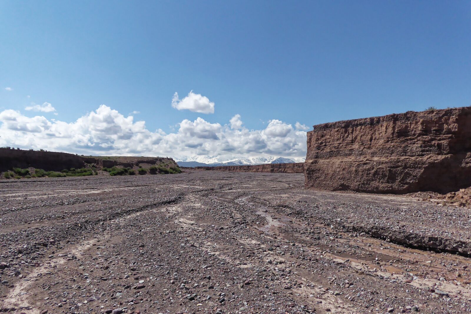 Panasonic DMC-TZ61 sample photo. Kyrgyzstan, riverbed, mountains photography