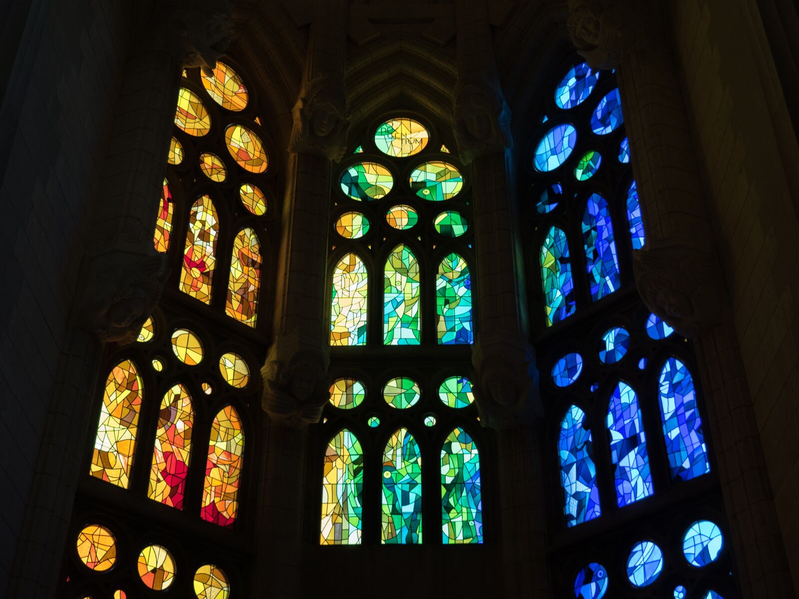 Olympus OM-D E-M5 II sample photo. Stained glass window, cathedral photography