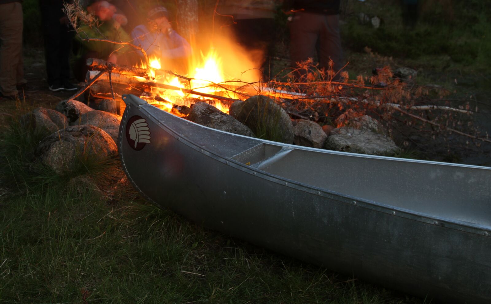 Canon EOS 7D sample photo. Canoe, bonfire, trip photography