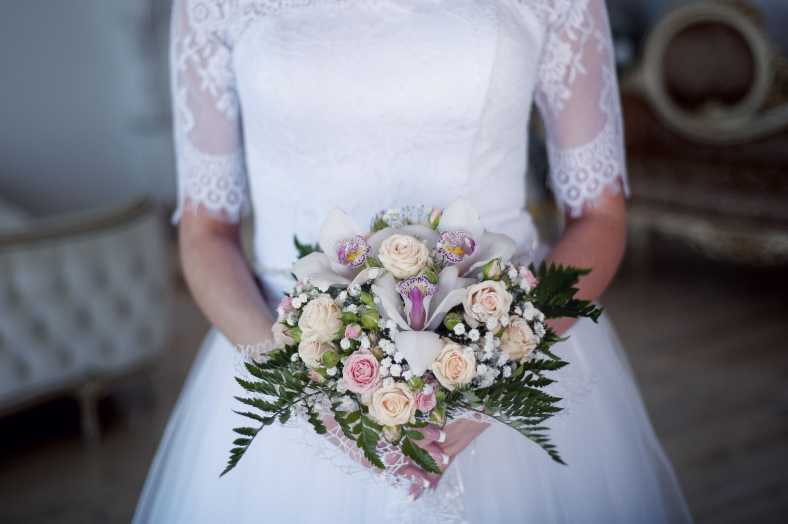 Nikon D700 sample photo. Beautiful, blur, bouquet, bridal photography