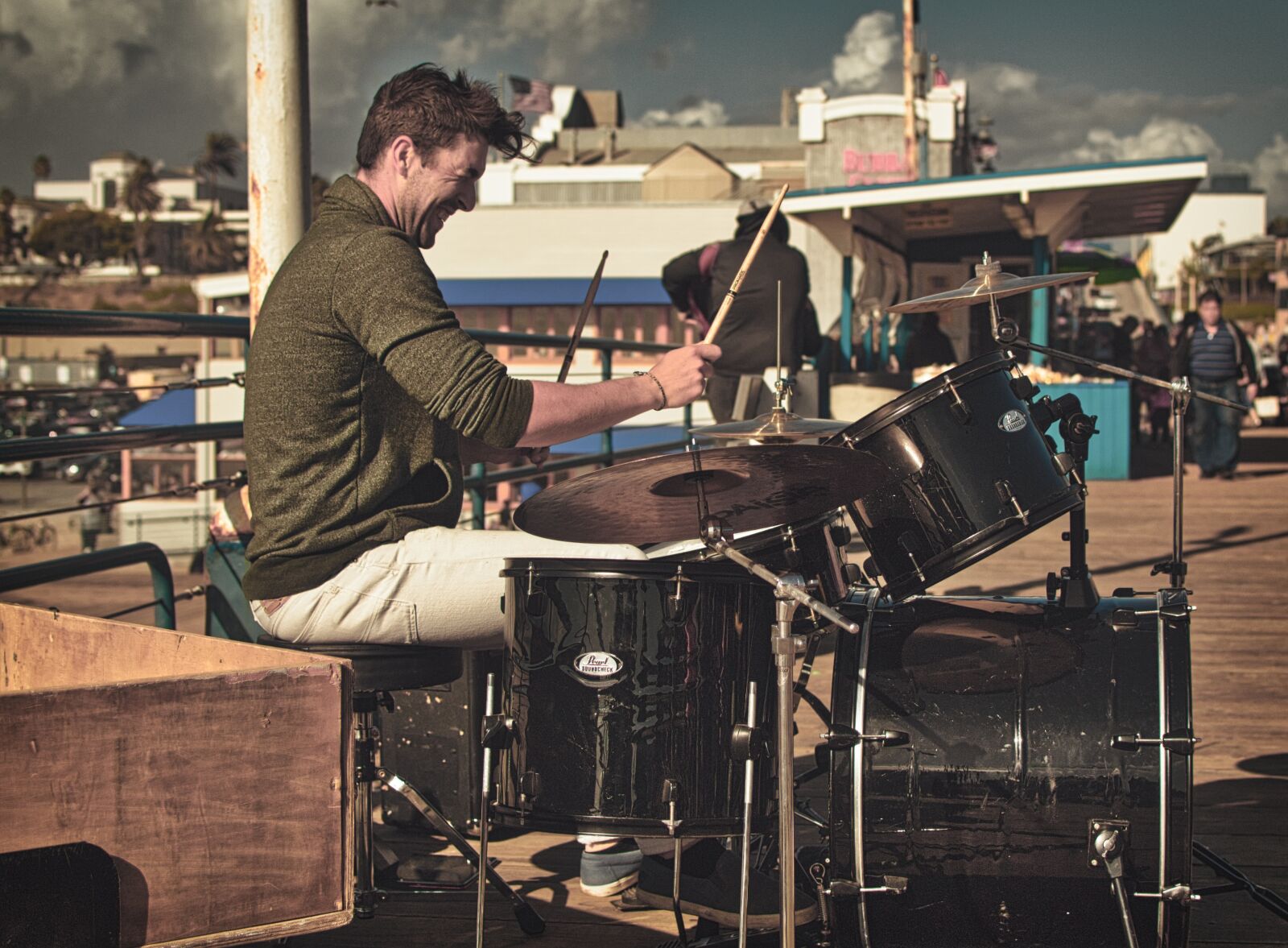 Nikon D3100 sample photo. Street artists, musician, drums photography