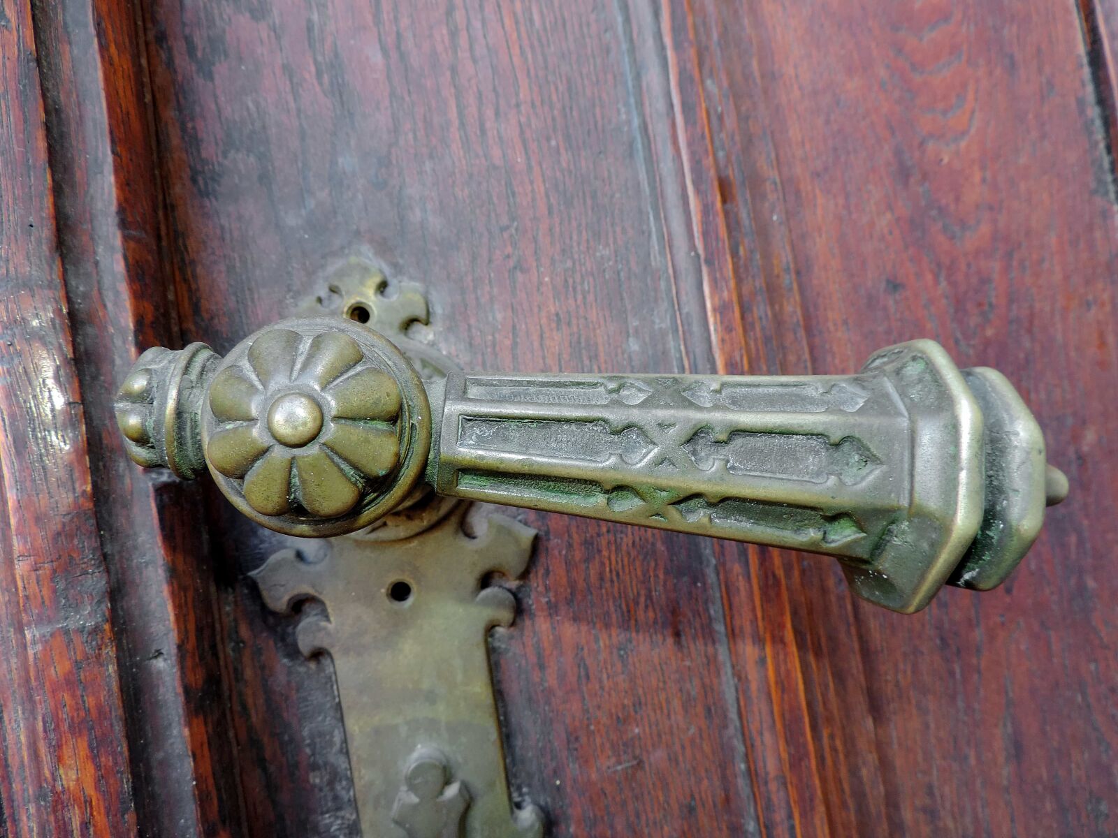 Nikon Coolpix P520 sample photo. Brass, front door, old photography