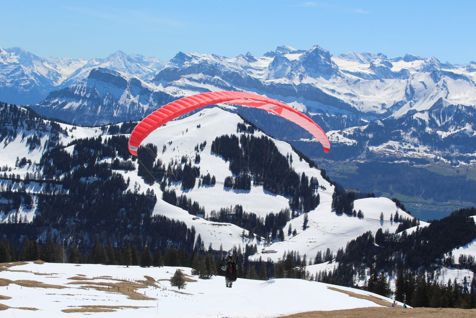 Canon EOS 650D (EOS Rebel T4i / EOS Kiss X6i) sample photo. Paraglider, winter scape, switzerland photography