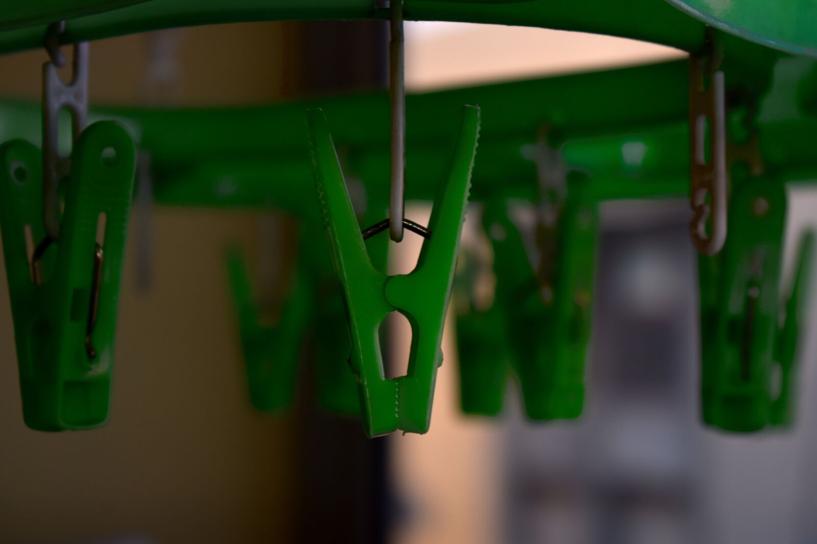 Nikon D5600 sample photo. Clothespins, tweezers, green clips photography
