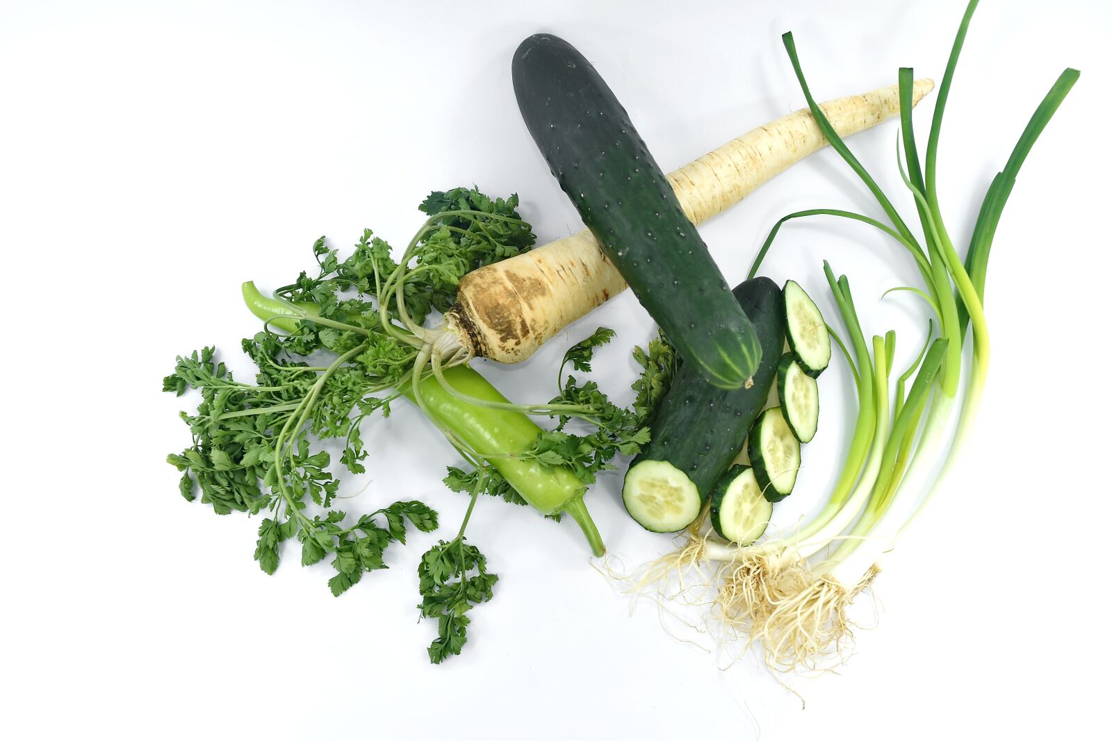Nikon D5500 sample photo. Chili, cucumber, parsley, wild photography
