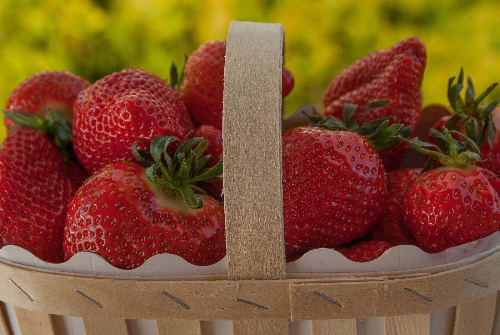 Pentax K10D sample photo. Strawberries, basket, fruit photography