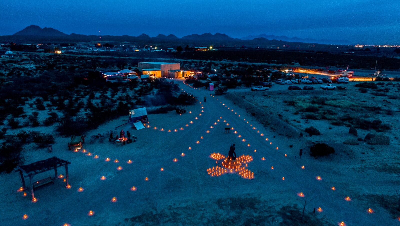DJI FC6310 sample photo. Drone, las cruces, luminaries photography