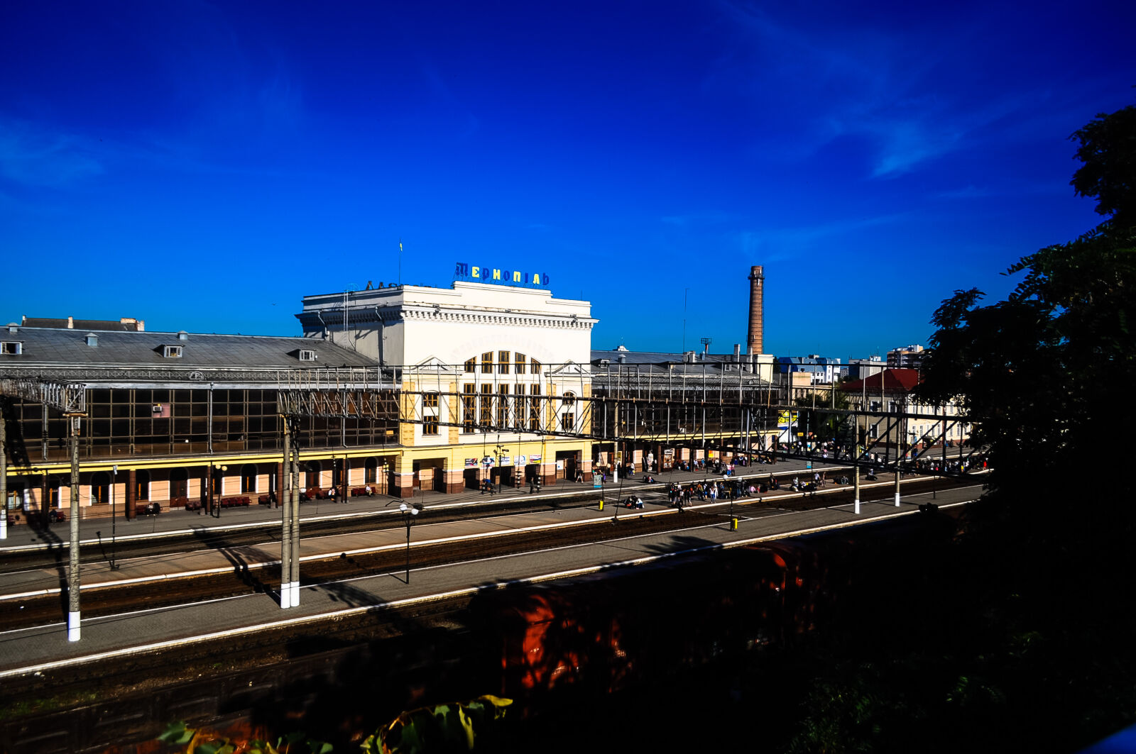 Nikon D5000 sample photo. Blue, clear, sky, railway photography
