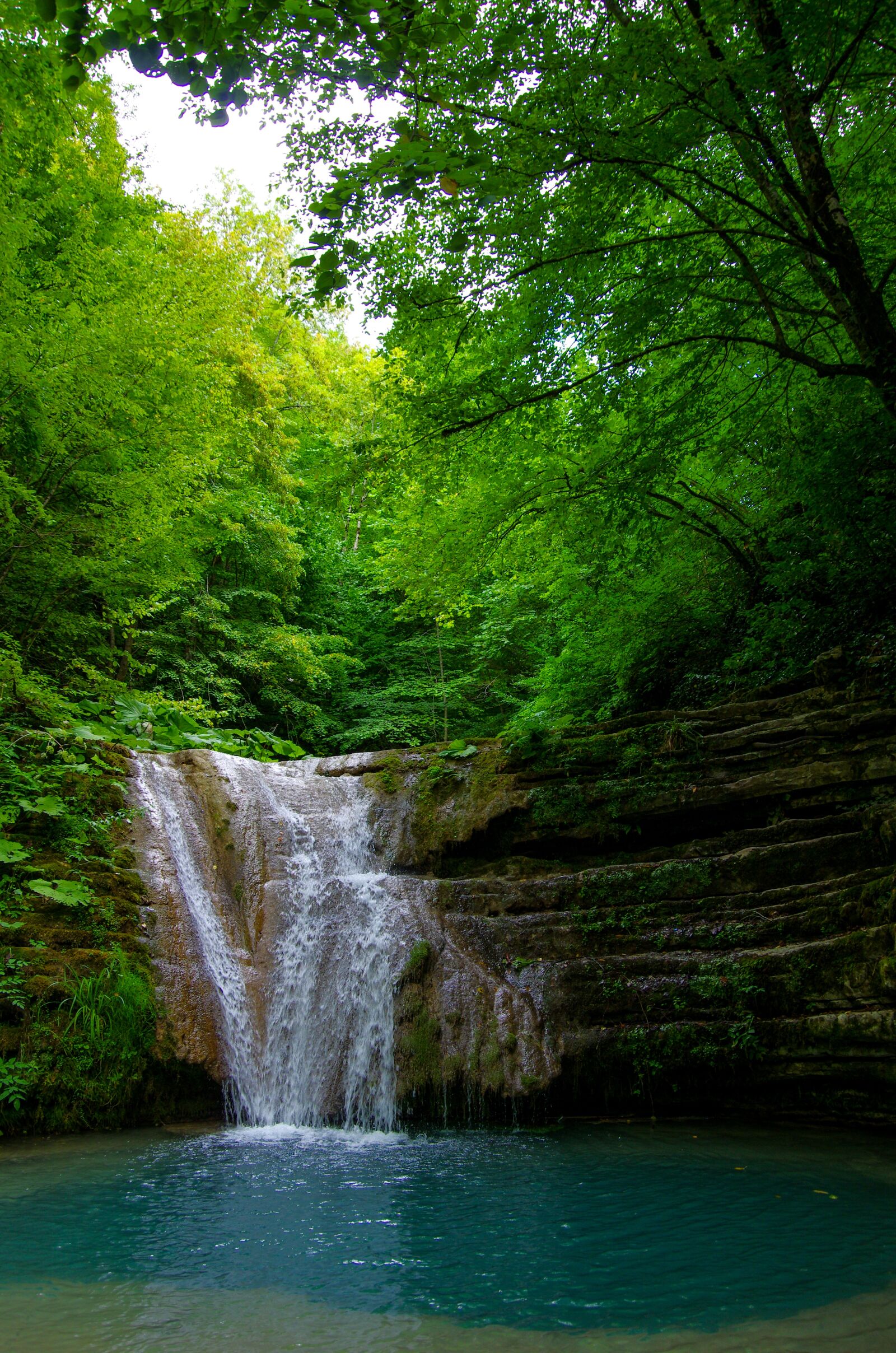 Pentax K-5 IIs sample photo. Lake, forest, waterfall photography