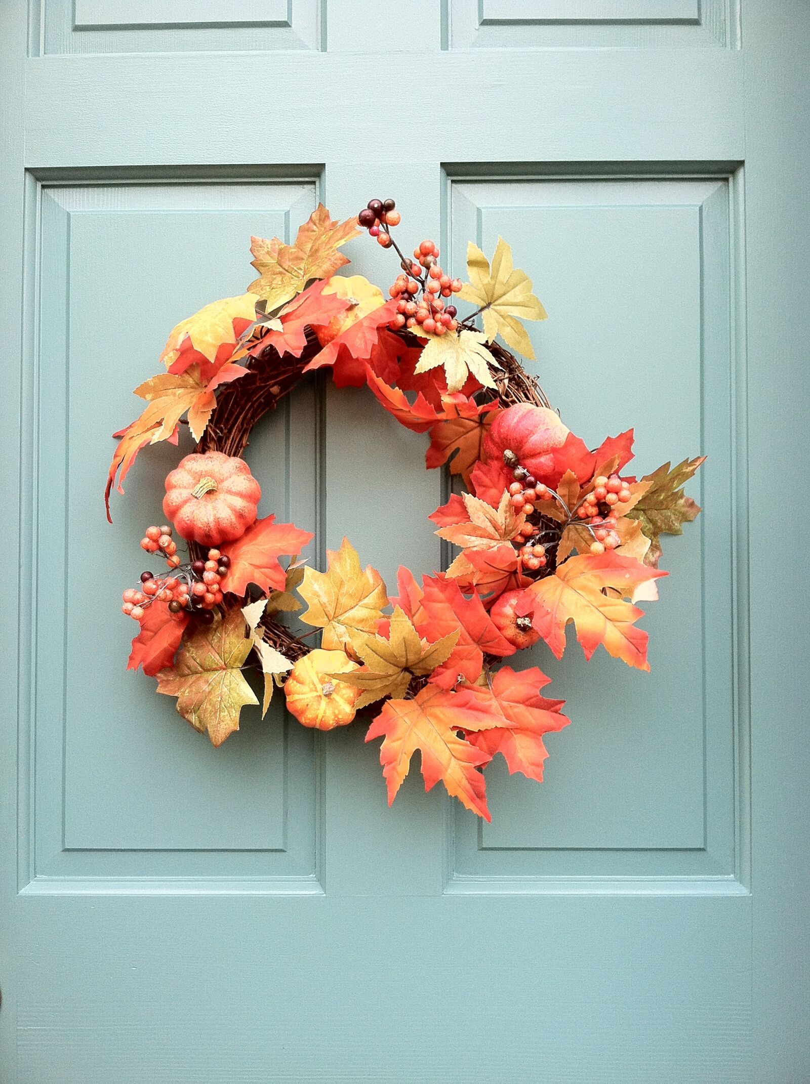 Apple iPhone 4 sample photo. Wreath, fall, orange photography
