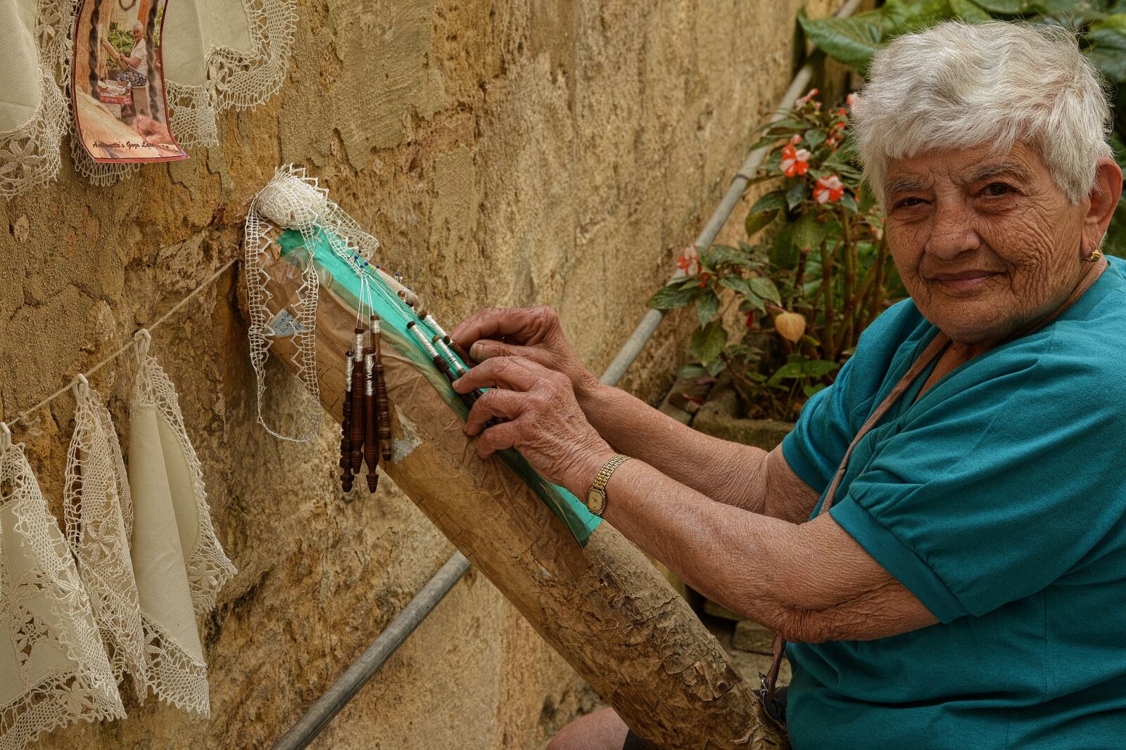 Nikon D7100 sample photo. Lace-making, old lady, handwork photography