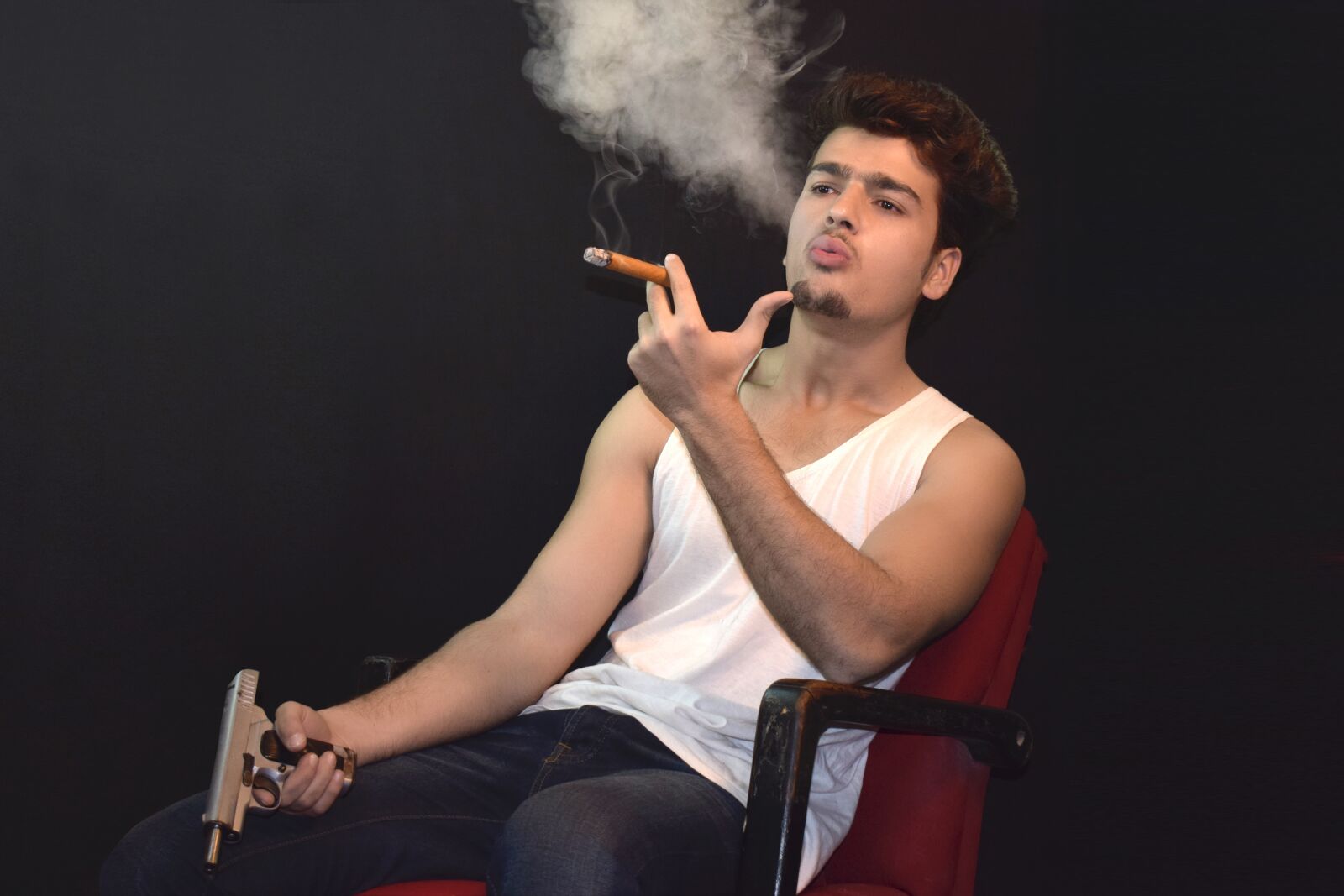 Nikon D3300 sample photo. Indoor, smoke, smoking photography