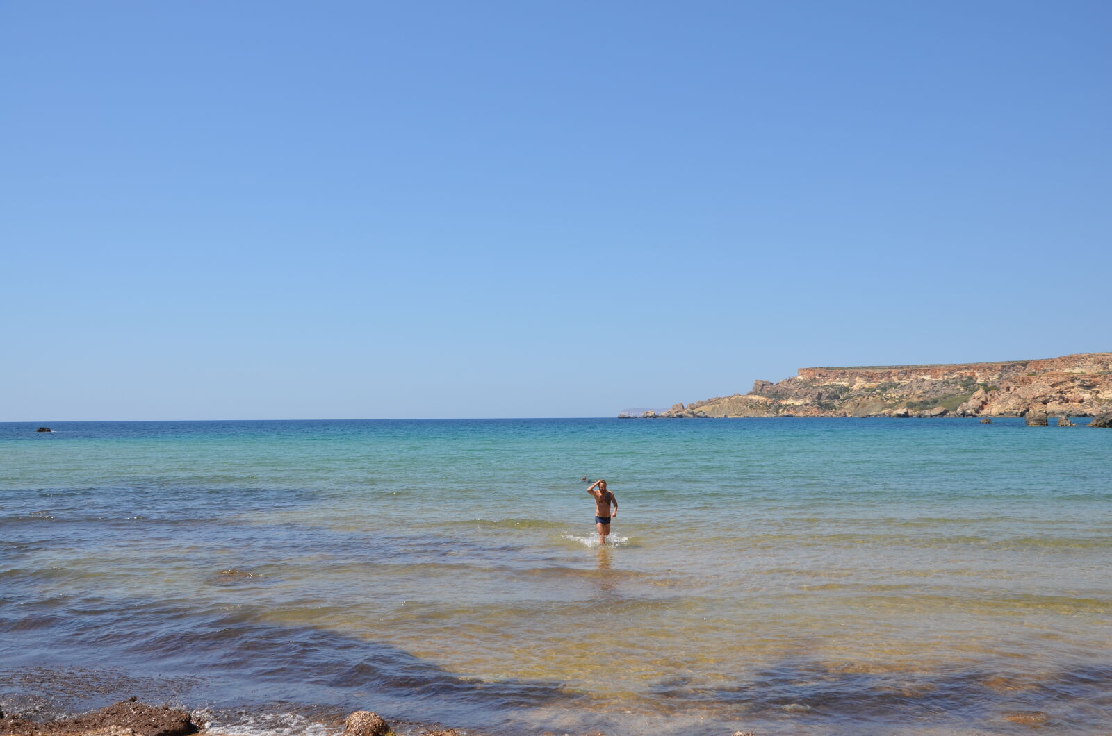 Nikon D5100 sample photo. Malta golden bay swimming photography