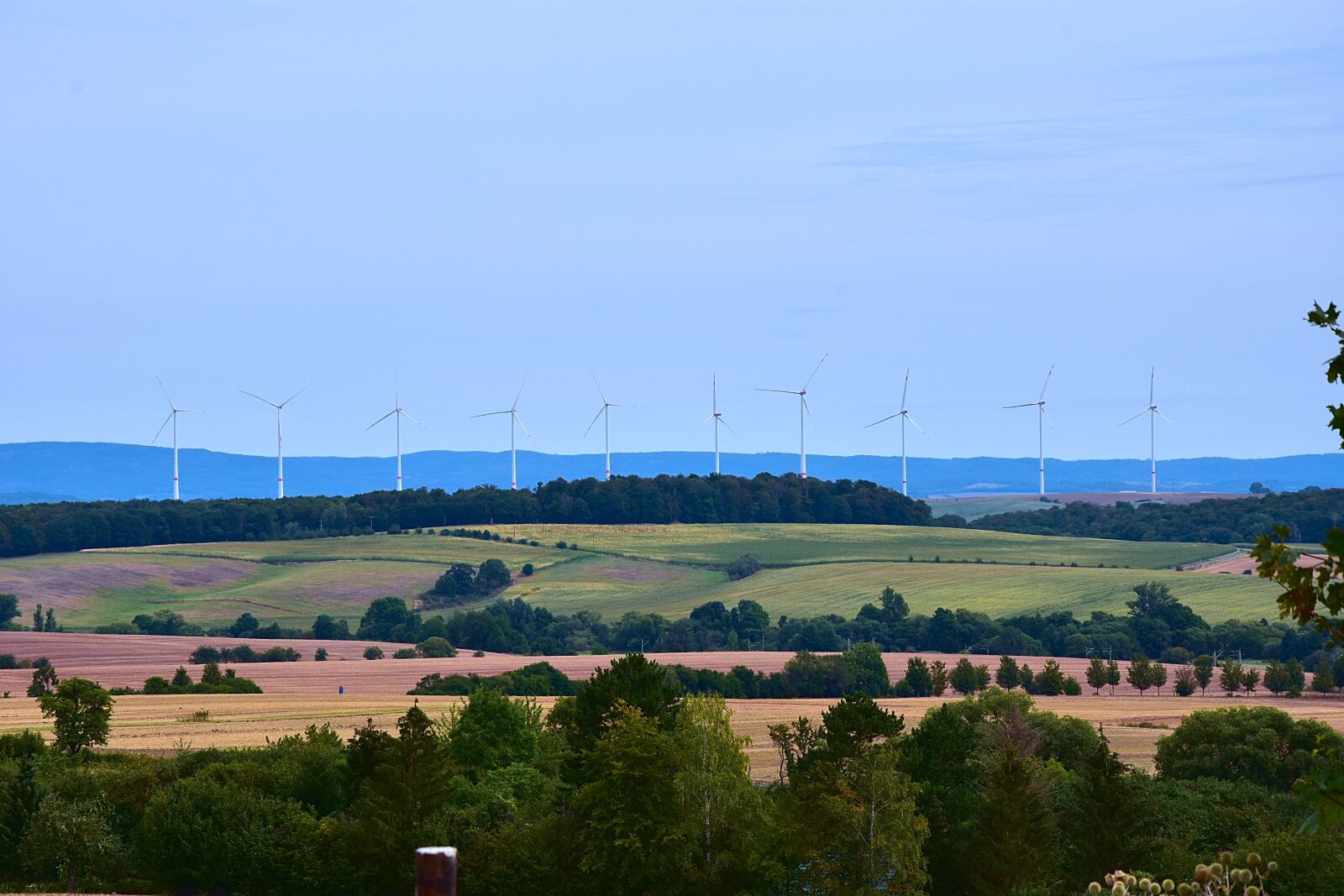 Nikon D7200 sample photo. Windmills, valley, fields photography