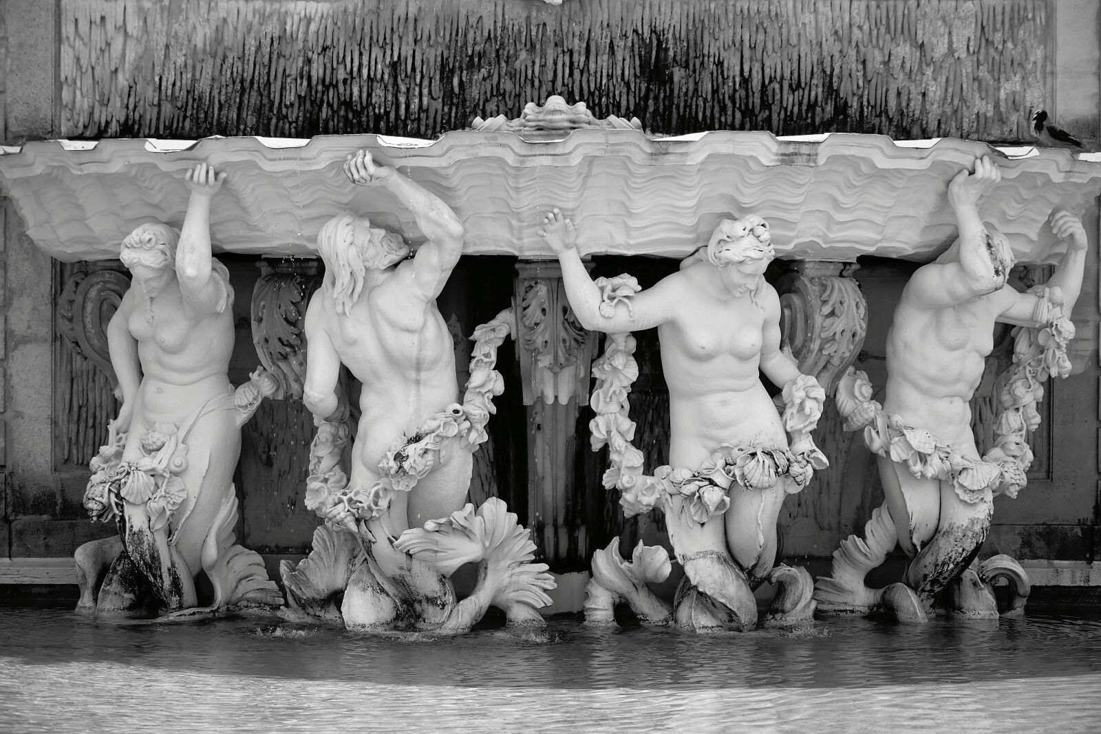 Panasonic Lumix DMC-FZ1000 sample photo. Shell fountain, fountain, triton photography