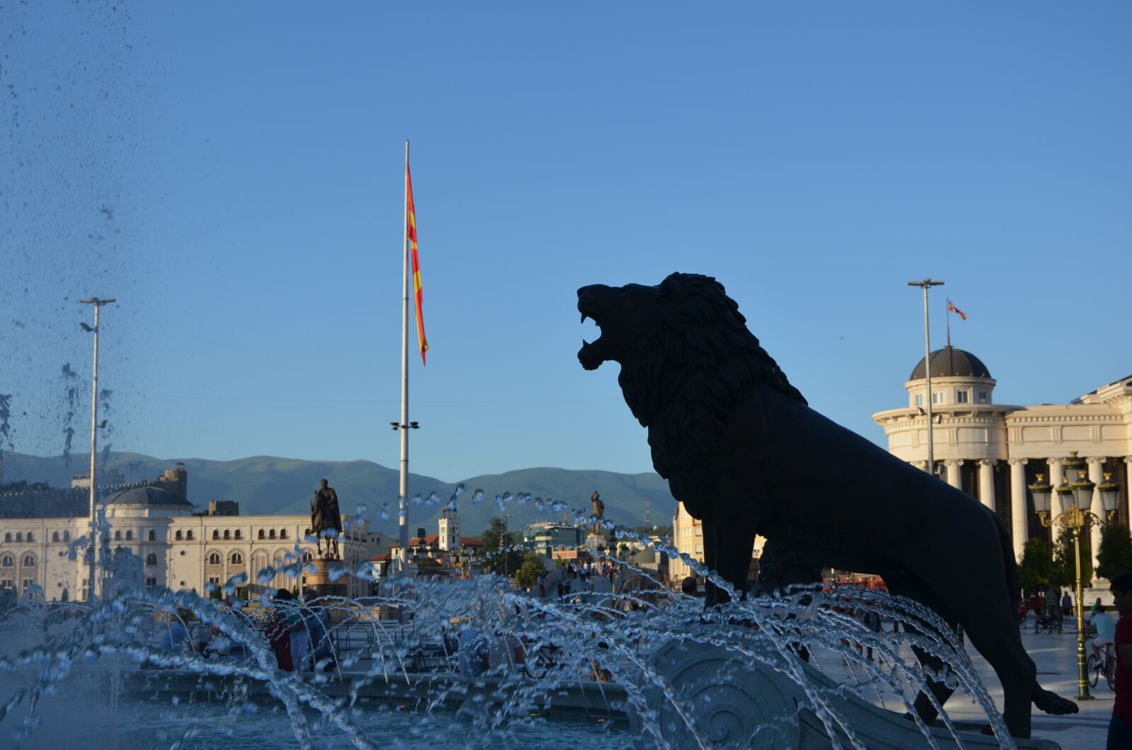 Nikon D5100 sample photo. Skopje, lion, flag photography