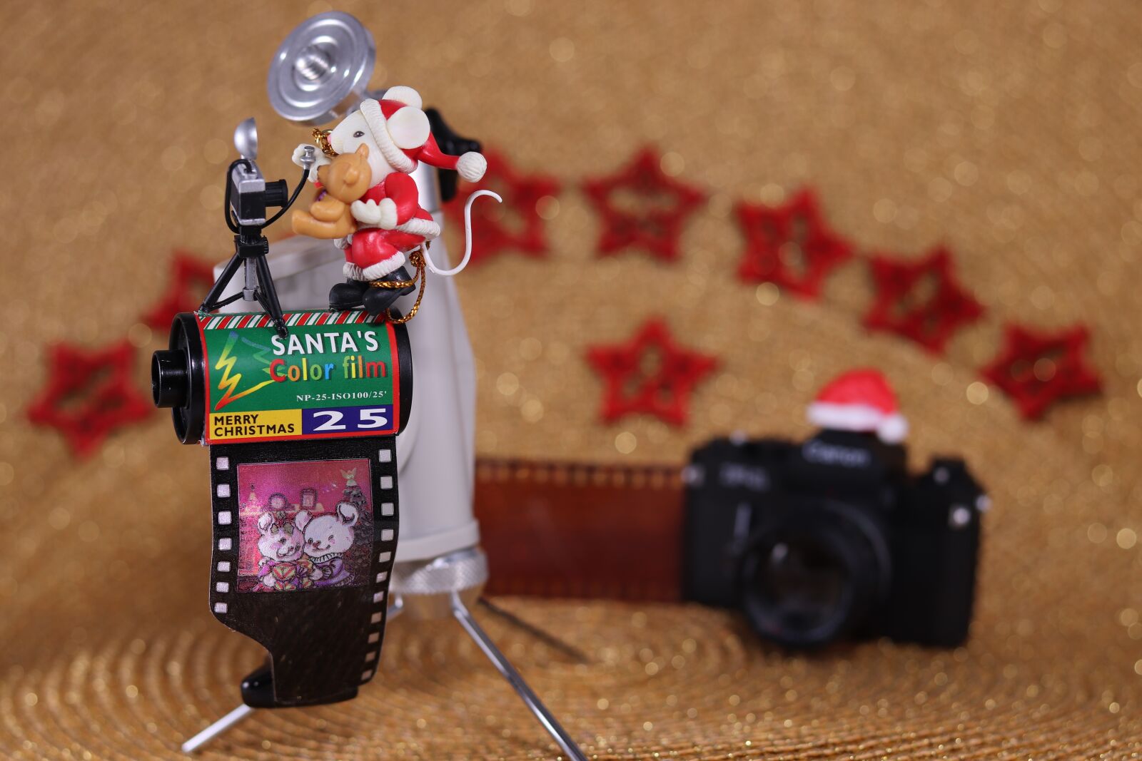 Canon EOS 800D (EOS Rebel T7i / EOS Kiss X9i) sample photo. Mouse, teddy, christmas congratulations photography