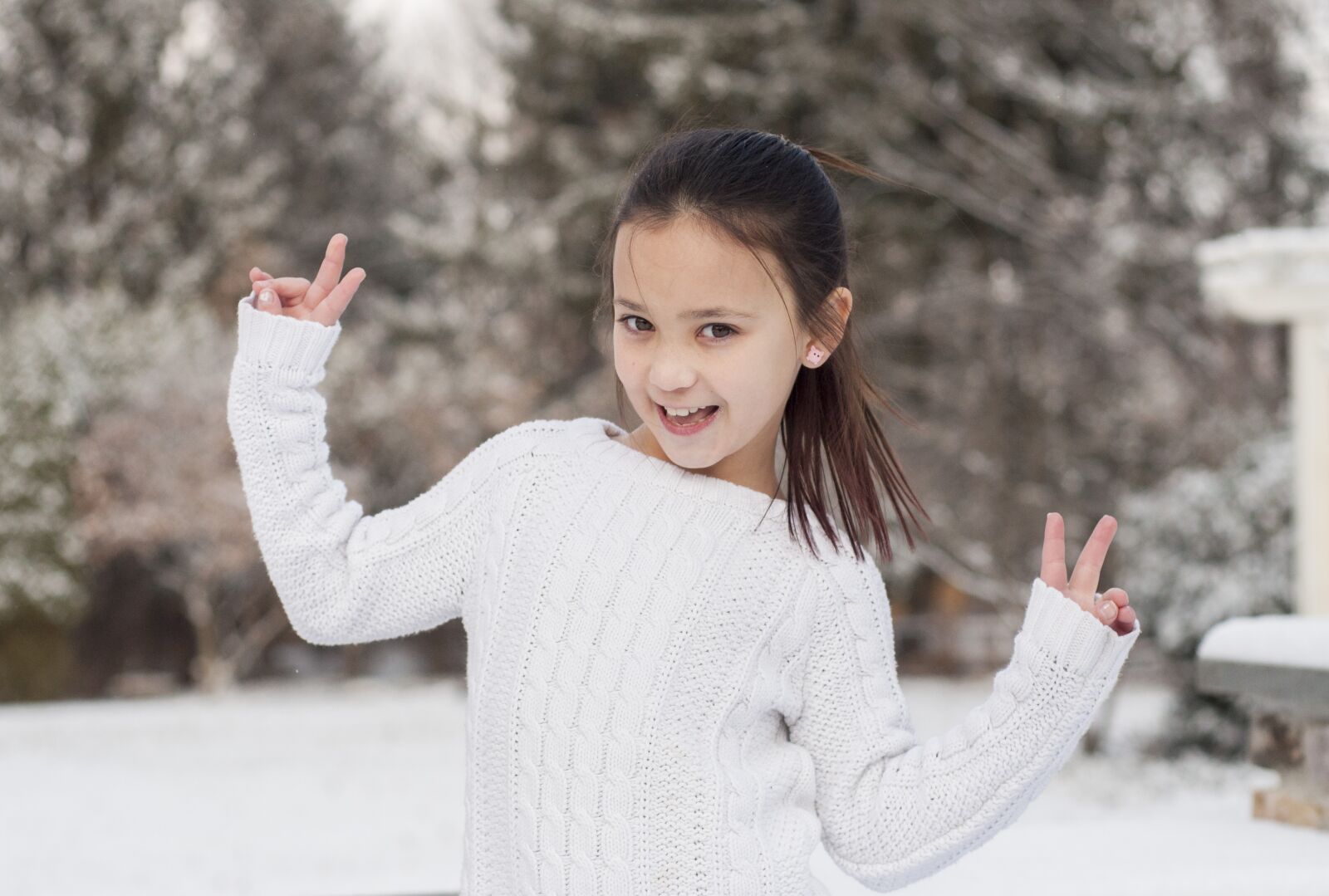 Nikon D90 sample photo. Girl, winter, white photography