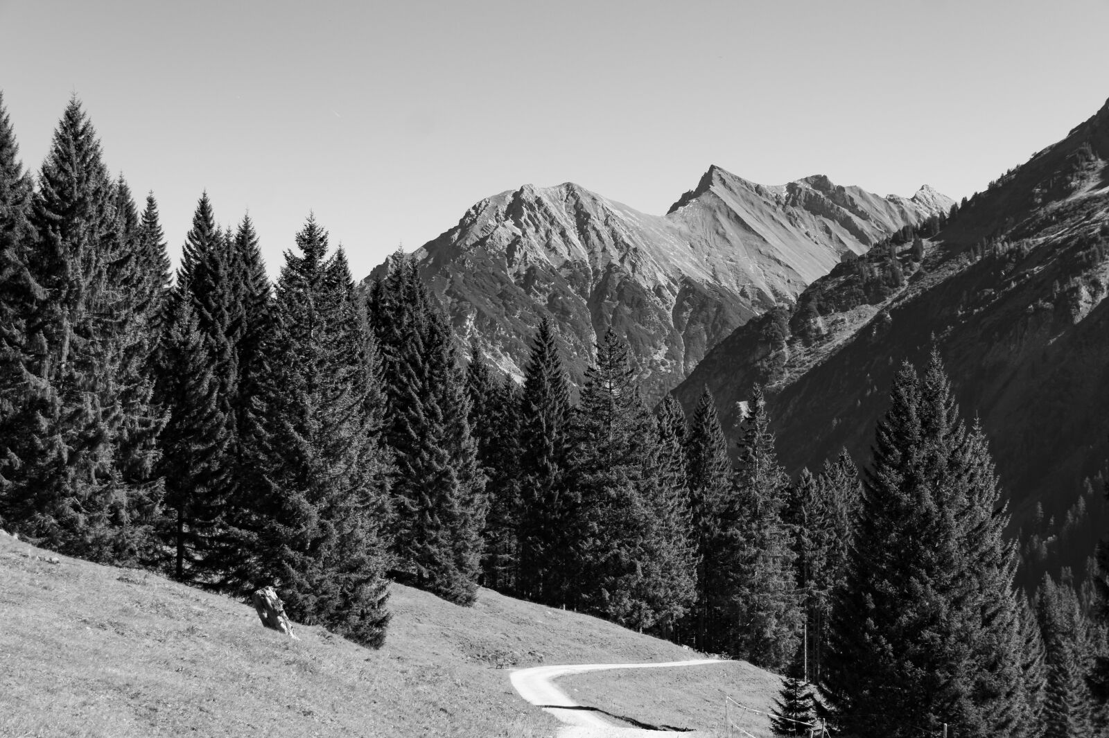 Sony SLT-A58 sample photo. Black and white, mountains photography