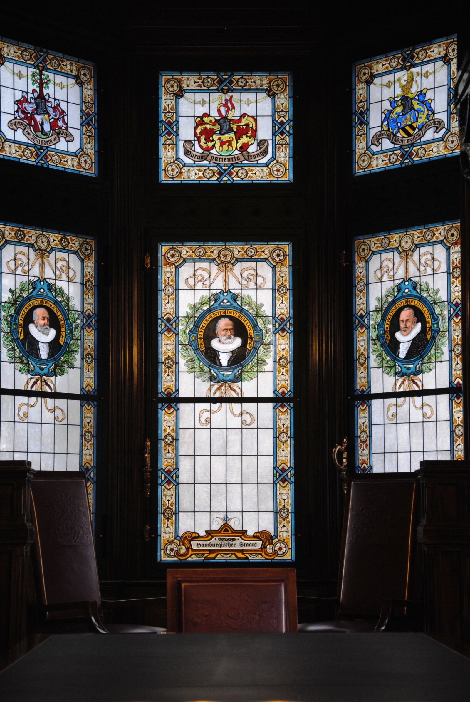 Nikon D3000 sample photo. Council chamber, window painting photography