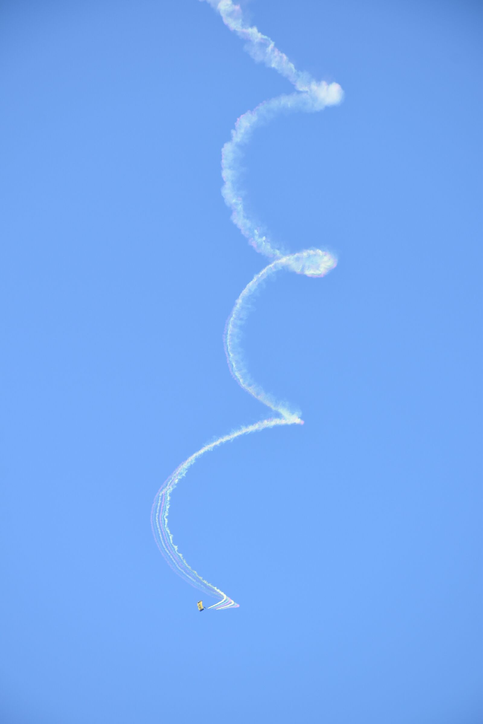 Nikon D5500 sample photo. Parachutist, smoke trail, sky photography