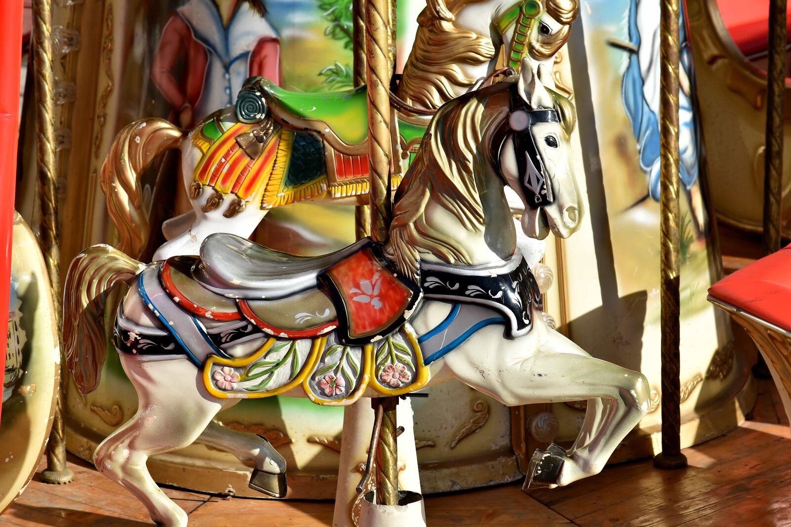 Nikon D5500 sample photo. Horse, carousel, mechanism, carnival photography