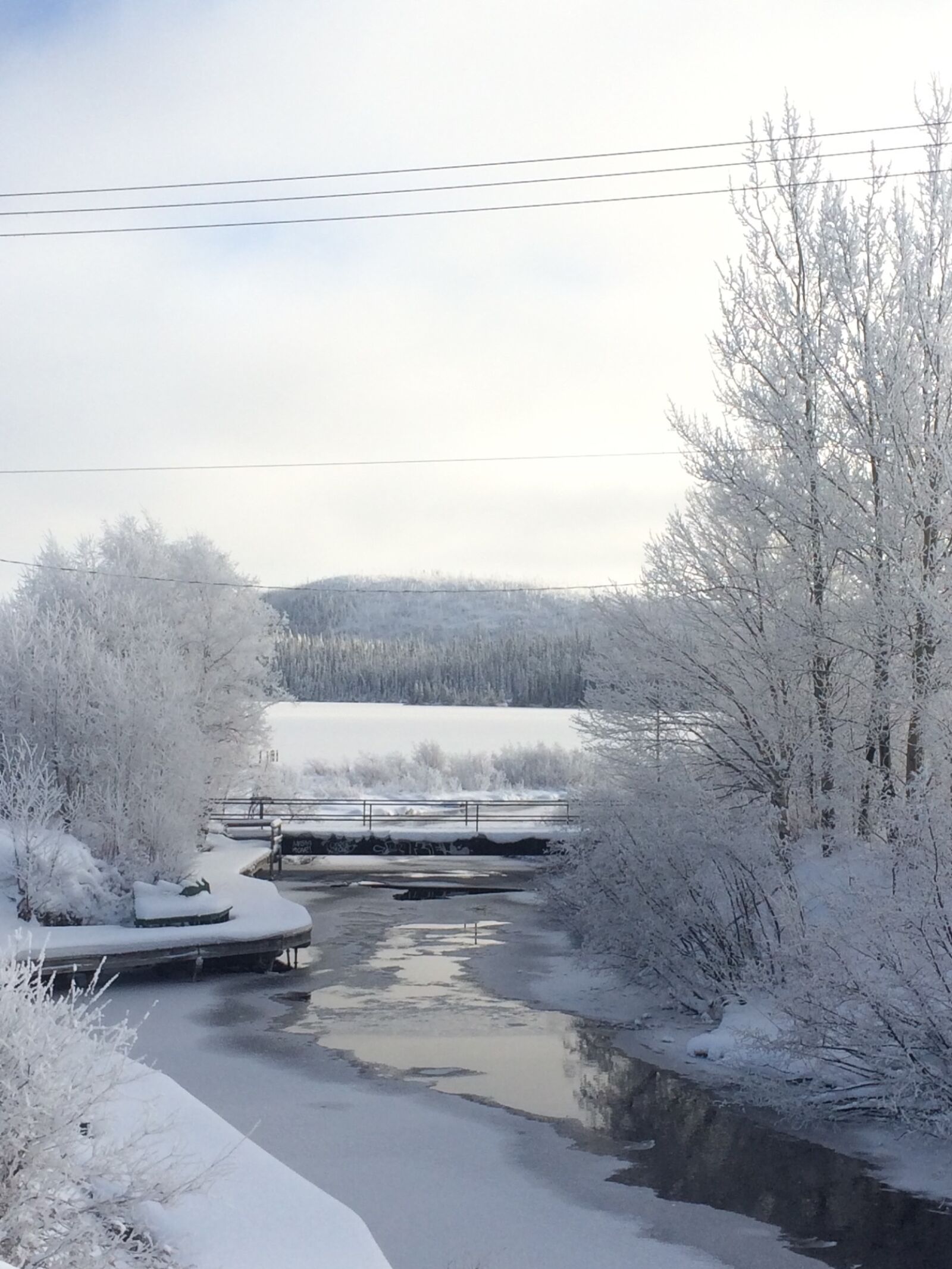 iPhone 5s back camera 4.15mm f/2.2 sample photo. Snow, creek, nature photography