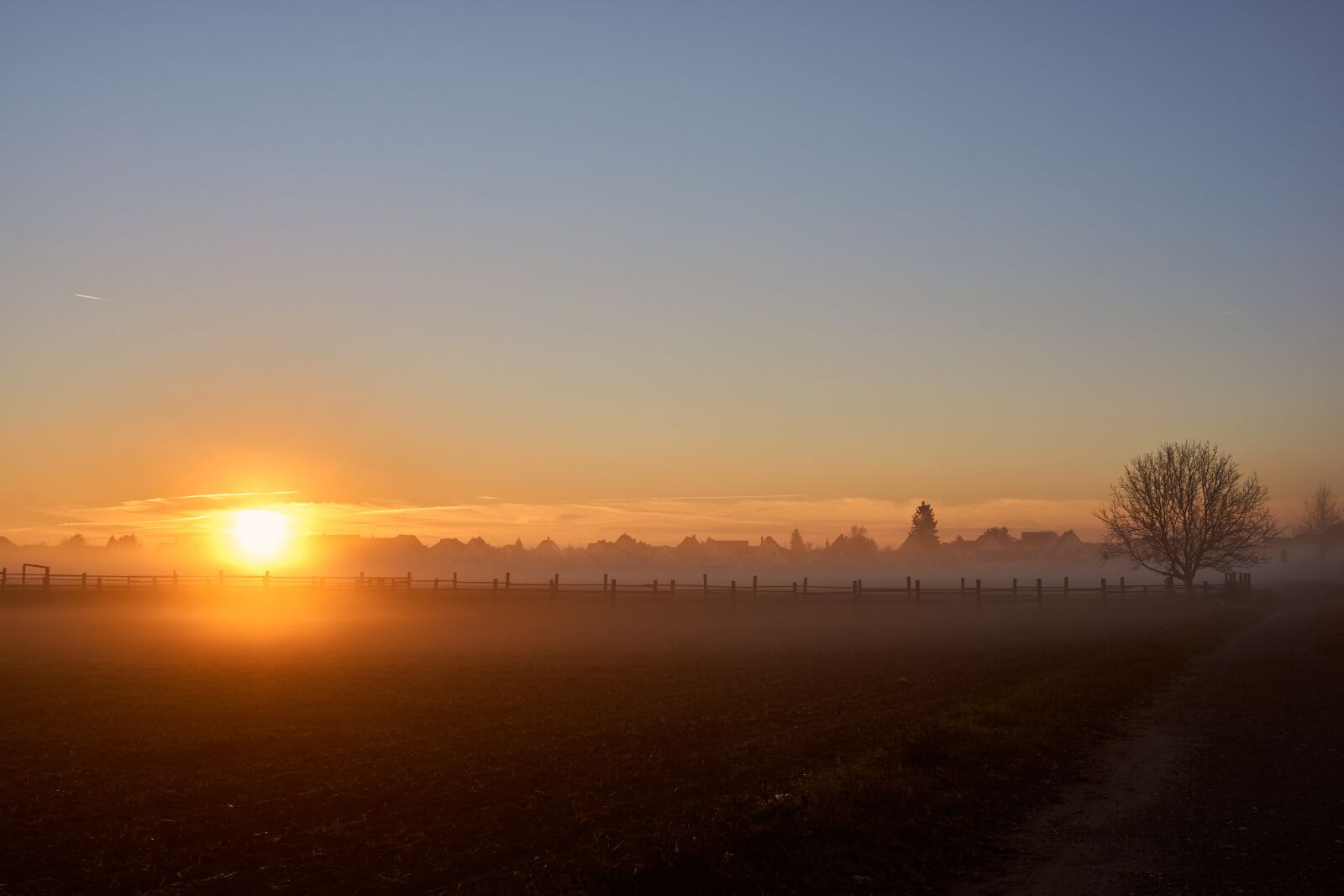 Sony a6000 sample photo. Sunrise, fog, autumn photography
