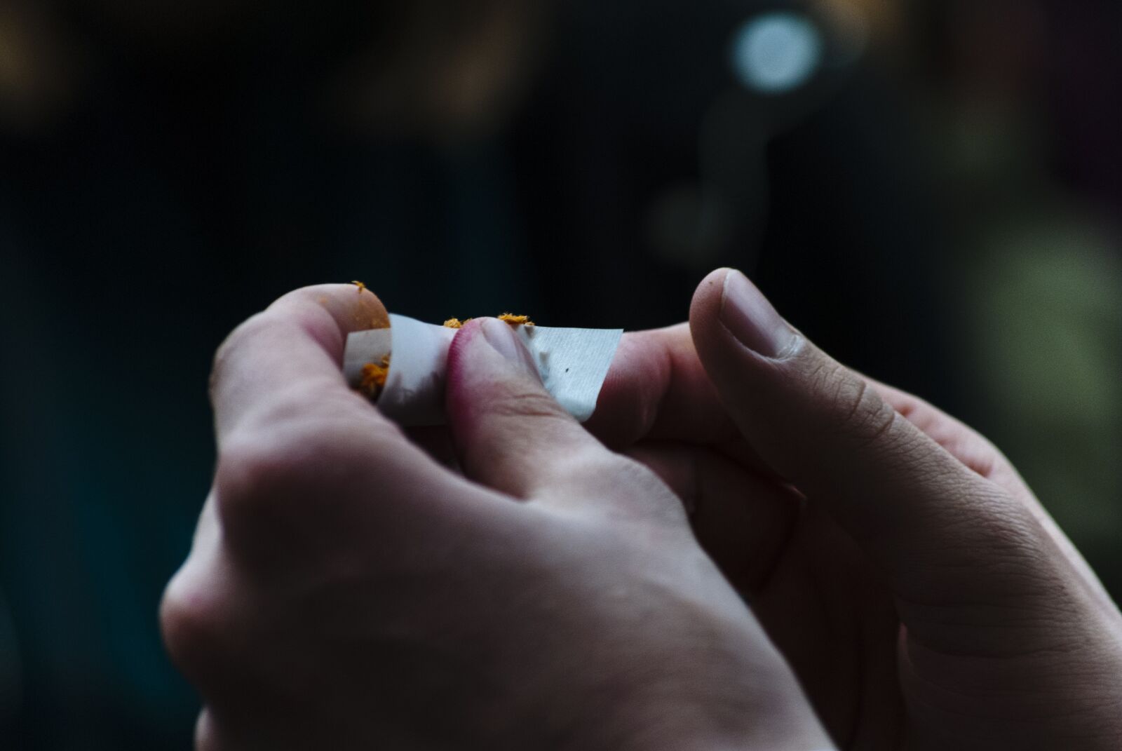 Nikon D3000 sample photo. Cigarette, rolling, smoking photography