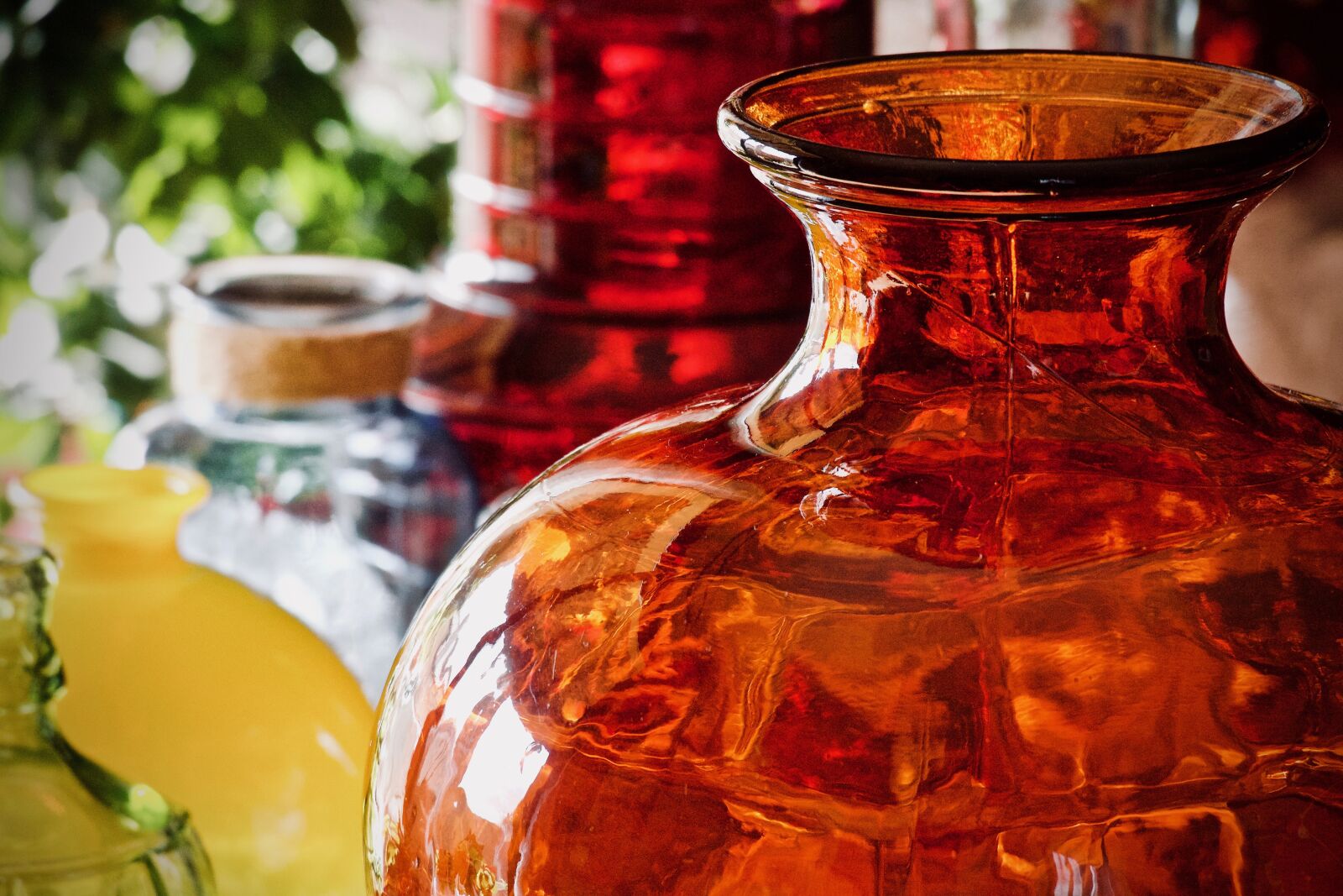 Canon EOS M sample photo. Vases, glass jars, colored photography