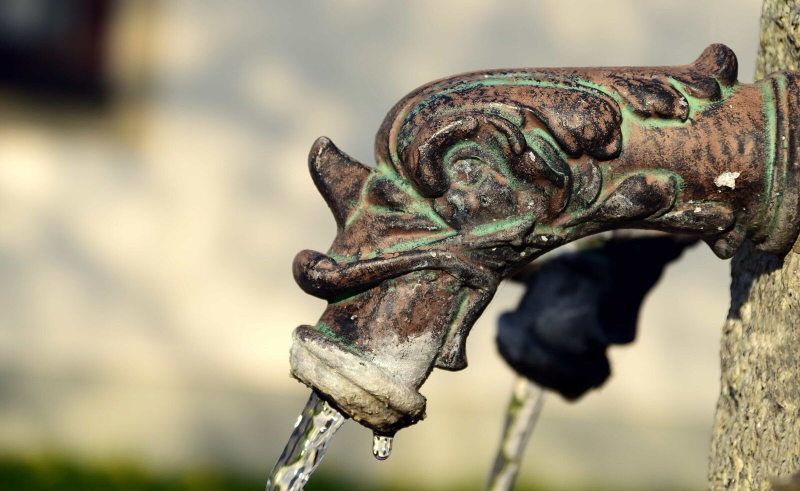 Nikon D3300 sample photo. Fountain, water, metal, bronze photography