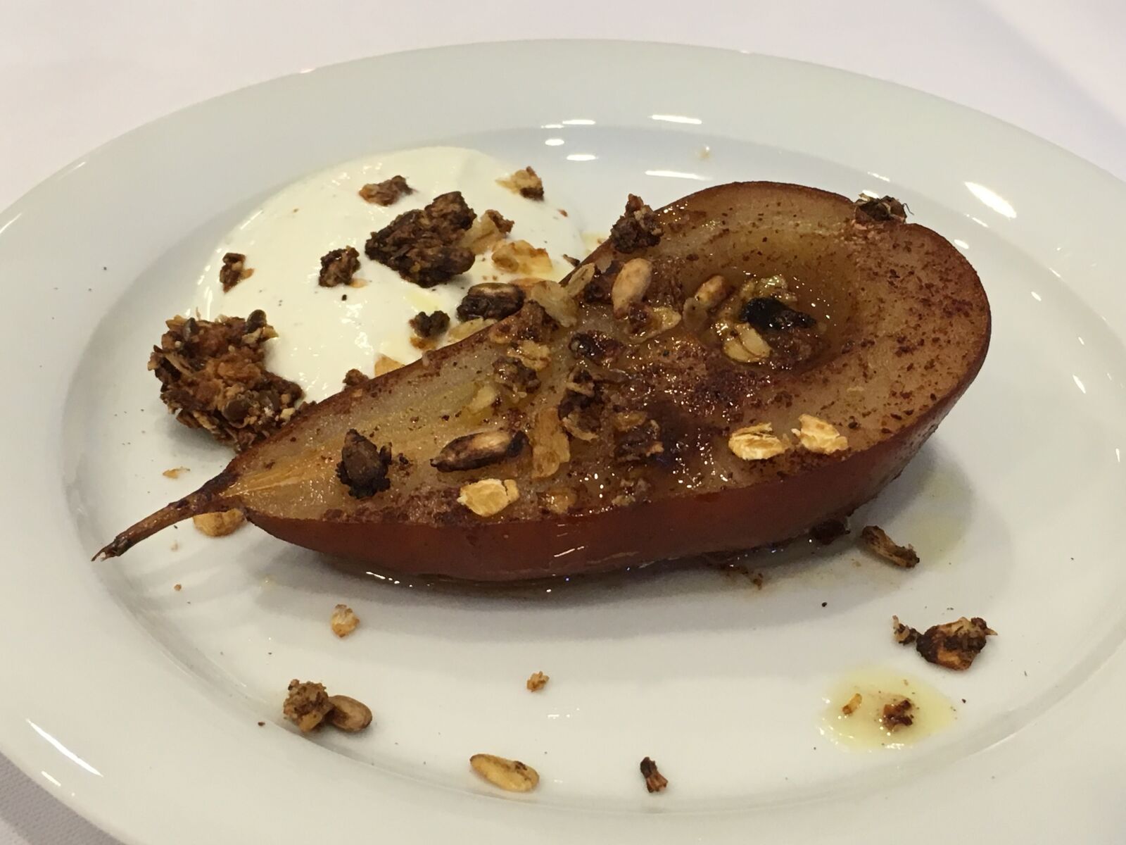 iPhone SE back camera 4.15mm f/2.2 sample photo. Dessert, pickled pears, pear photography