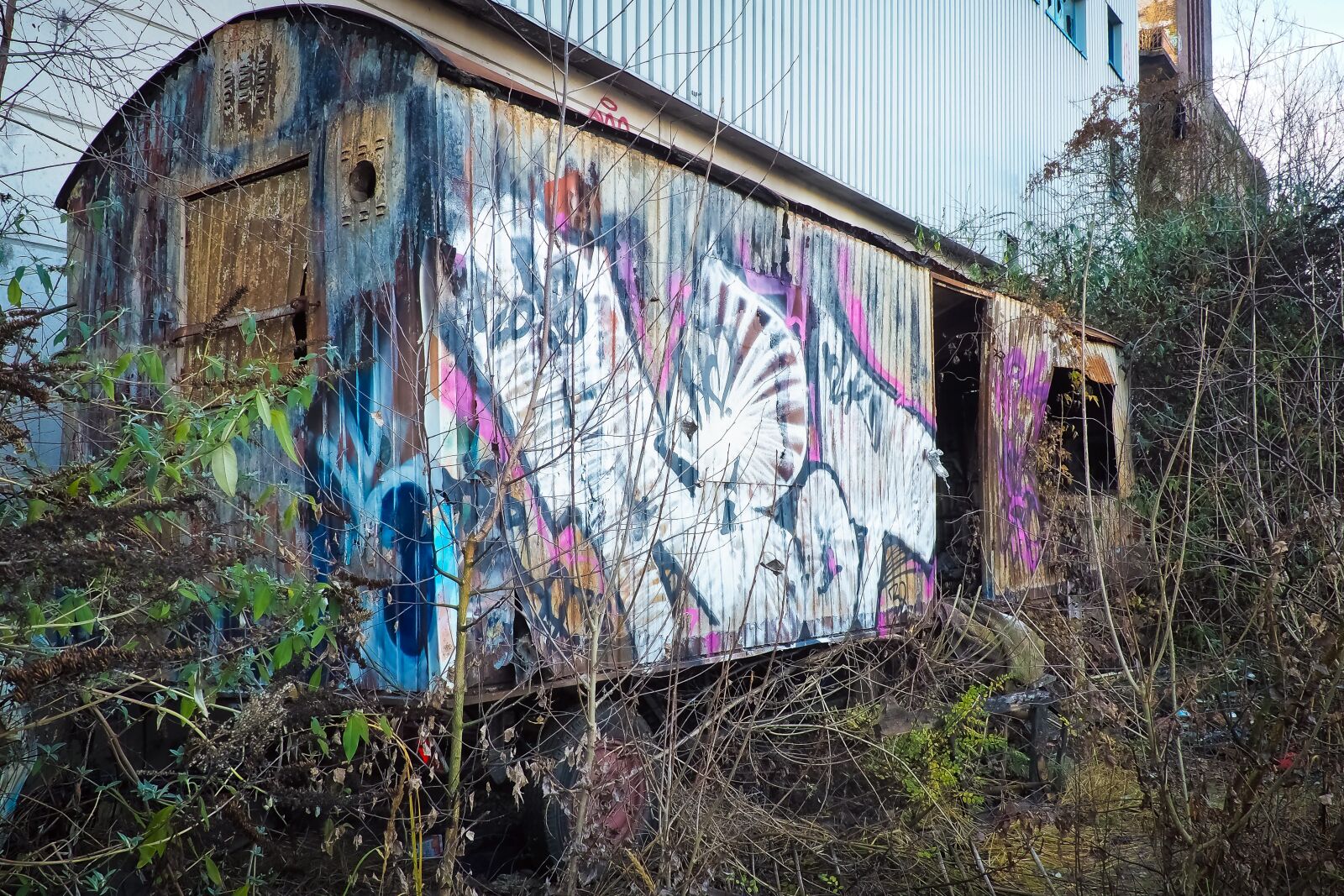 Olympus OM-D E-M10 sample photo. Lost places, bauwagen, abandoned photography