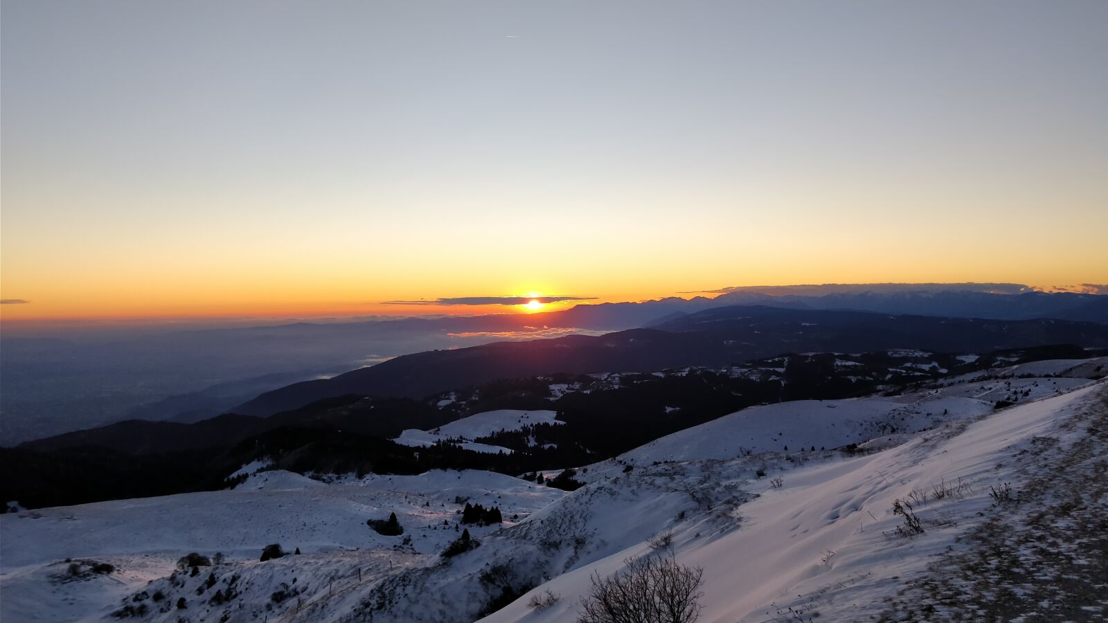 OnePlus 5 sample photo. Sunset, mountain, winter photography