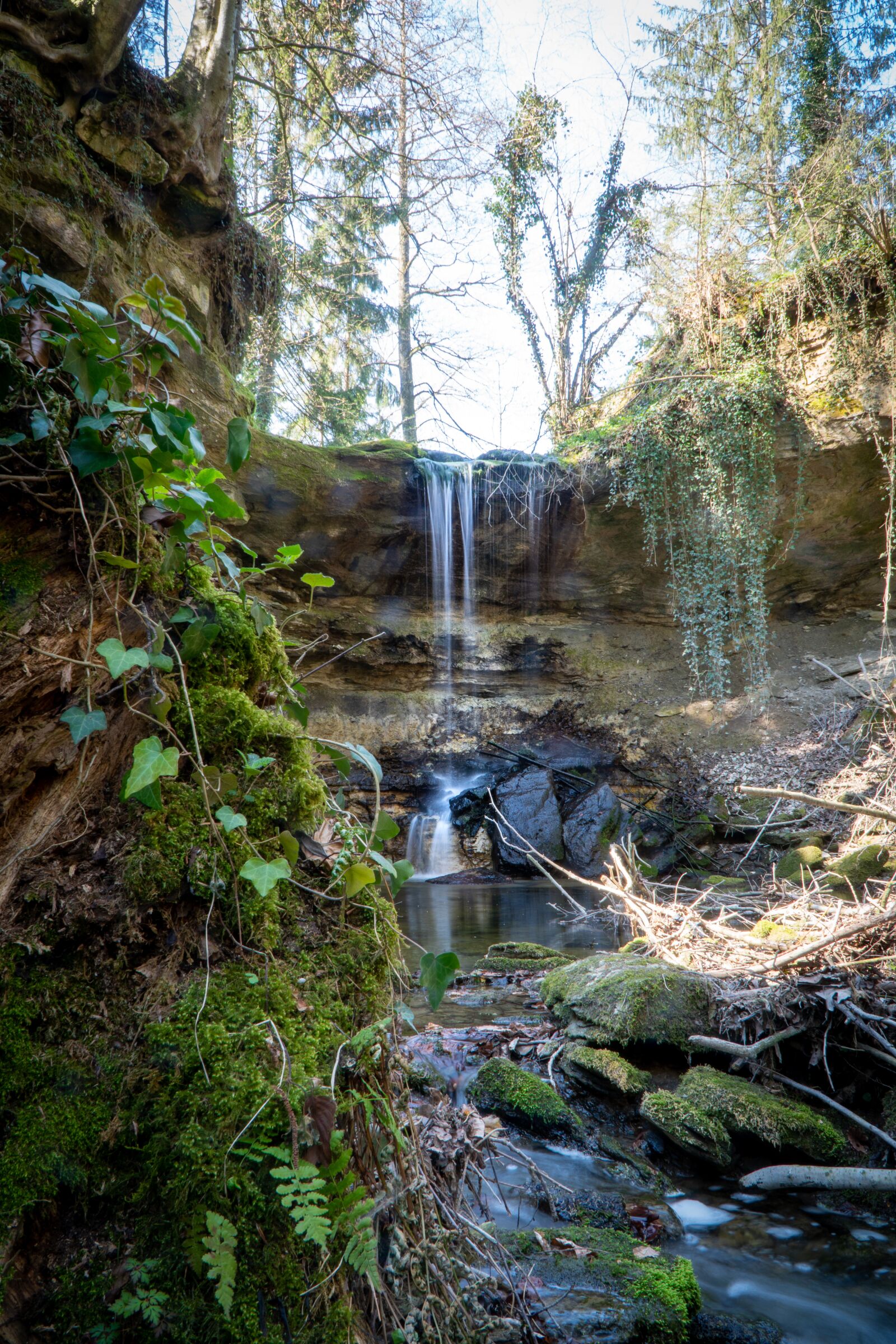 Sony a6300 sample photo. Waterfall, forest, bach photography