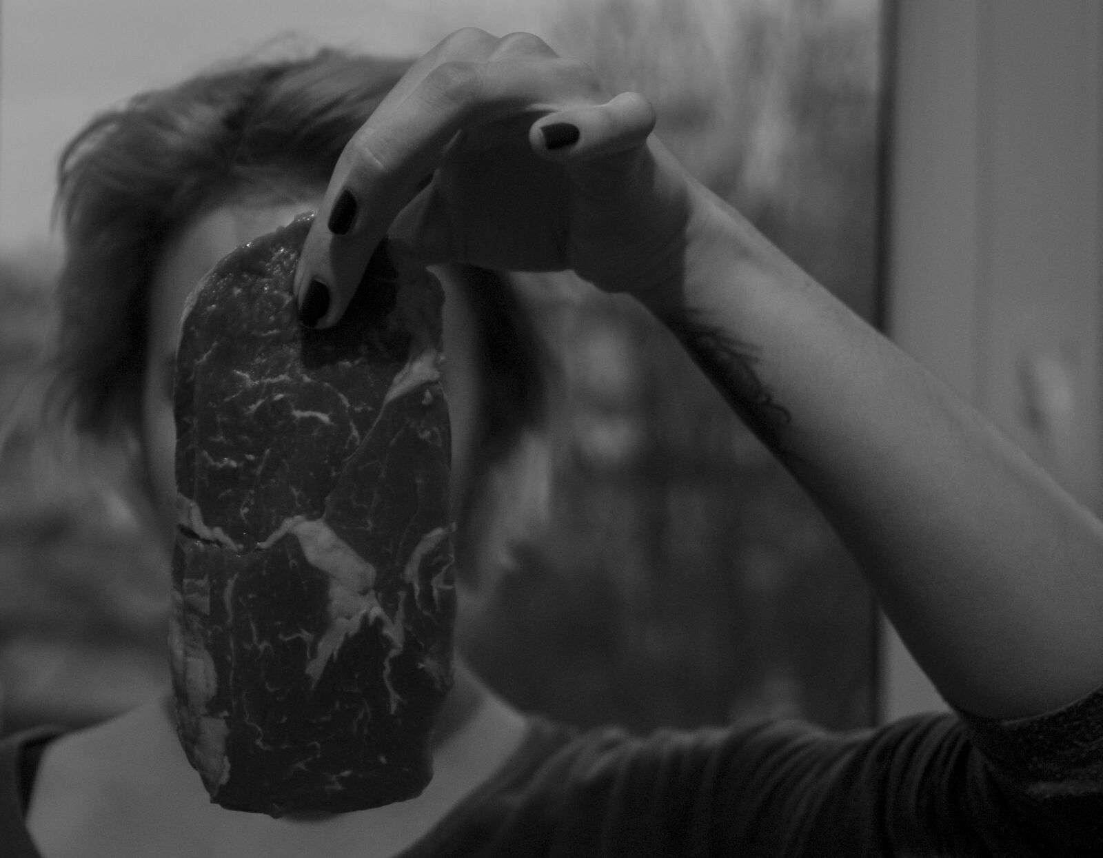 Nikon D80 sample photo. Bw, meal, meat, people photography
