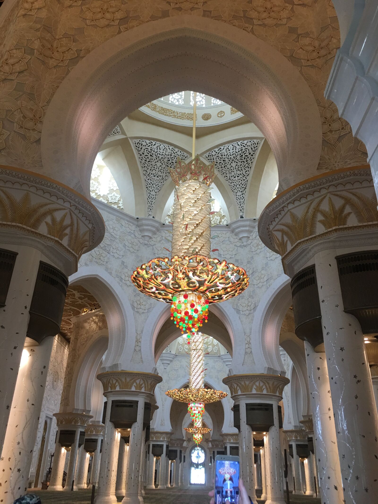 iPhone 6s Plus back camera 4.15mm f/2.2 sample photo. Chandelier, islamic, temple photography