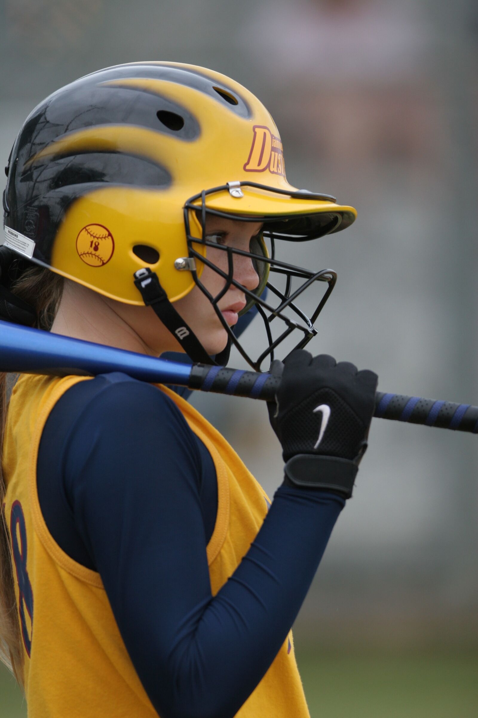Canon EOS 20D sample photo. Softball, player, helmet photography