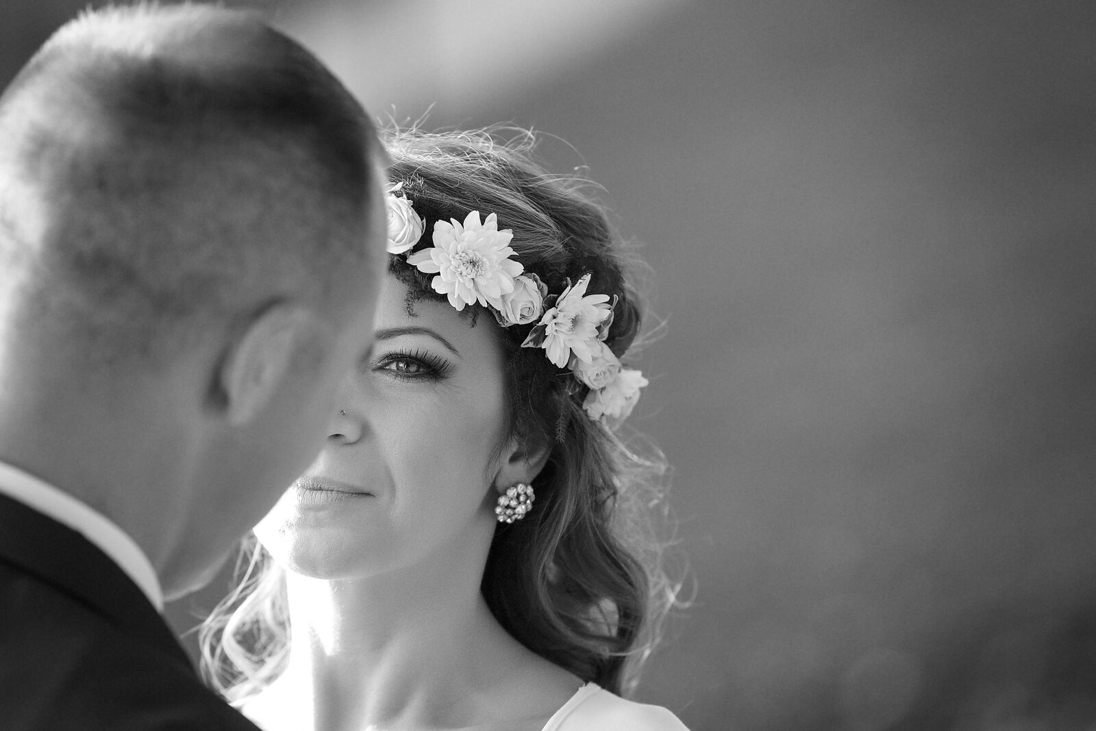 Canon EOS 5D Mark III sample photo. Portrait, face, monochrome, wedding photography