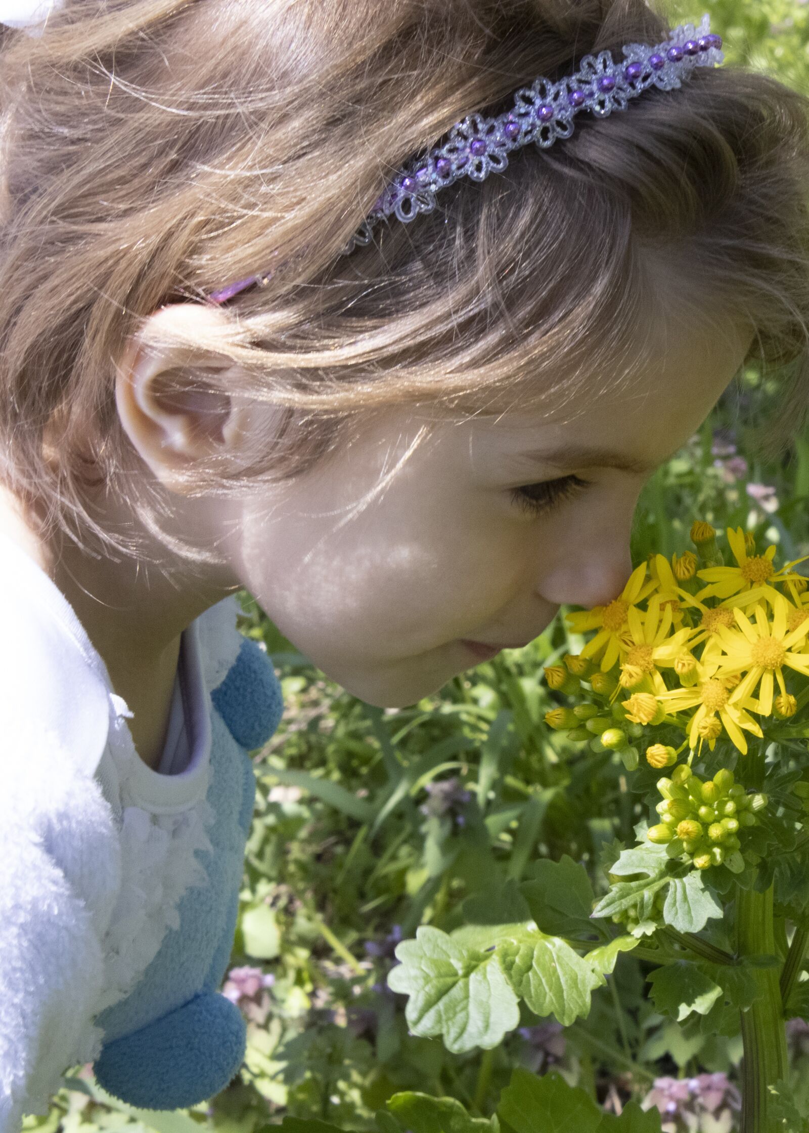 Canon EOS 2000D (EOS Rebel T7 / EOS Kiss X90 / EOS 1500D) sample photo. Little girl, yellow flowers photography