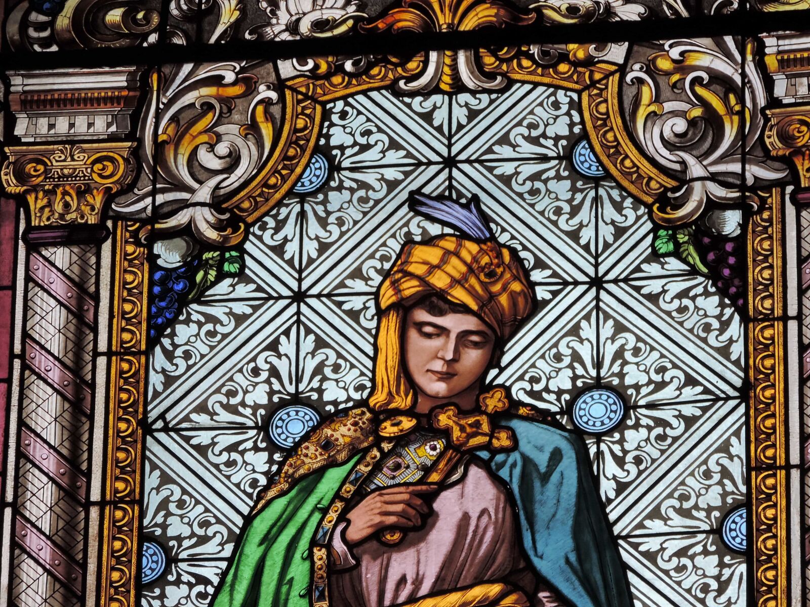Nikon Coolpix P520 sample photo. Saint, stained glass, religion photography
