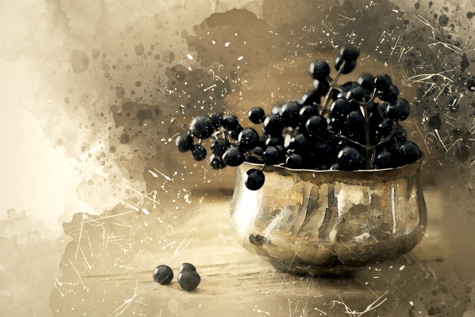 Nikon D750 sample photo. Digital painting, bowl, black photography