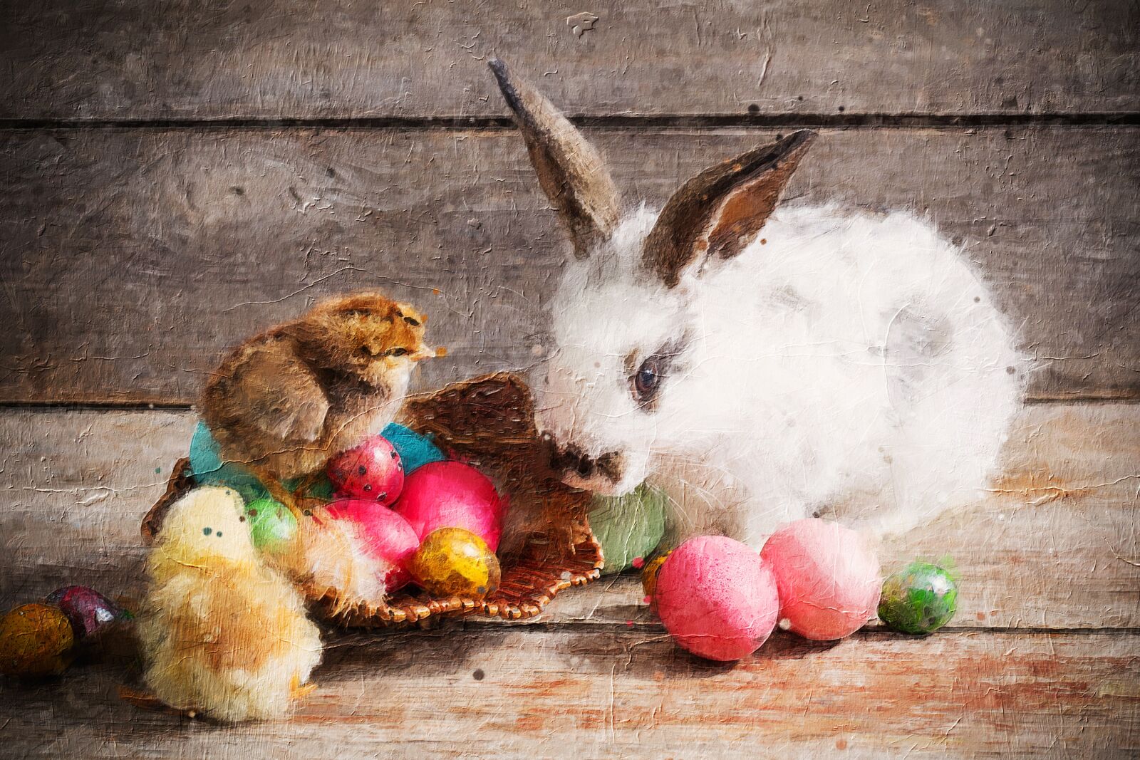 Canon EOS 6D + Canon EF 100mm F2.8L Macro IS USM sample photo. Rabbit, easter, chicks photography