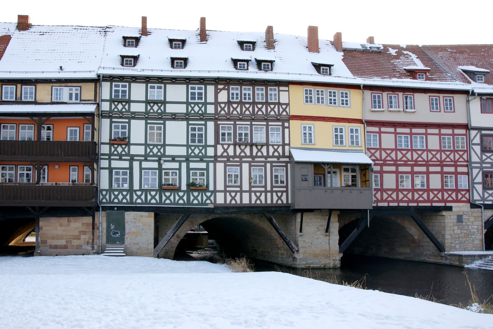 Sony Alpha DSLR-A700 sample photo. Erfurt, bridge houses, truss photography