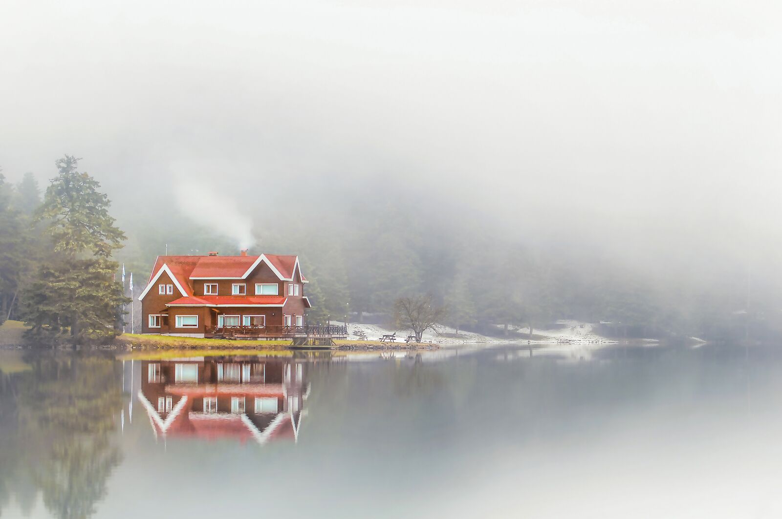 Nikon D300 sample photo. The lake house, architecture photography