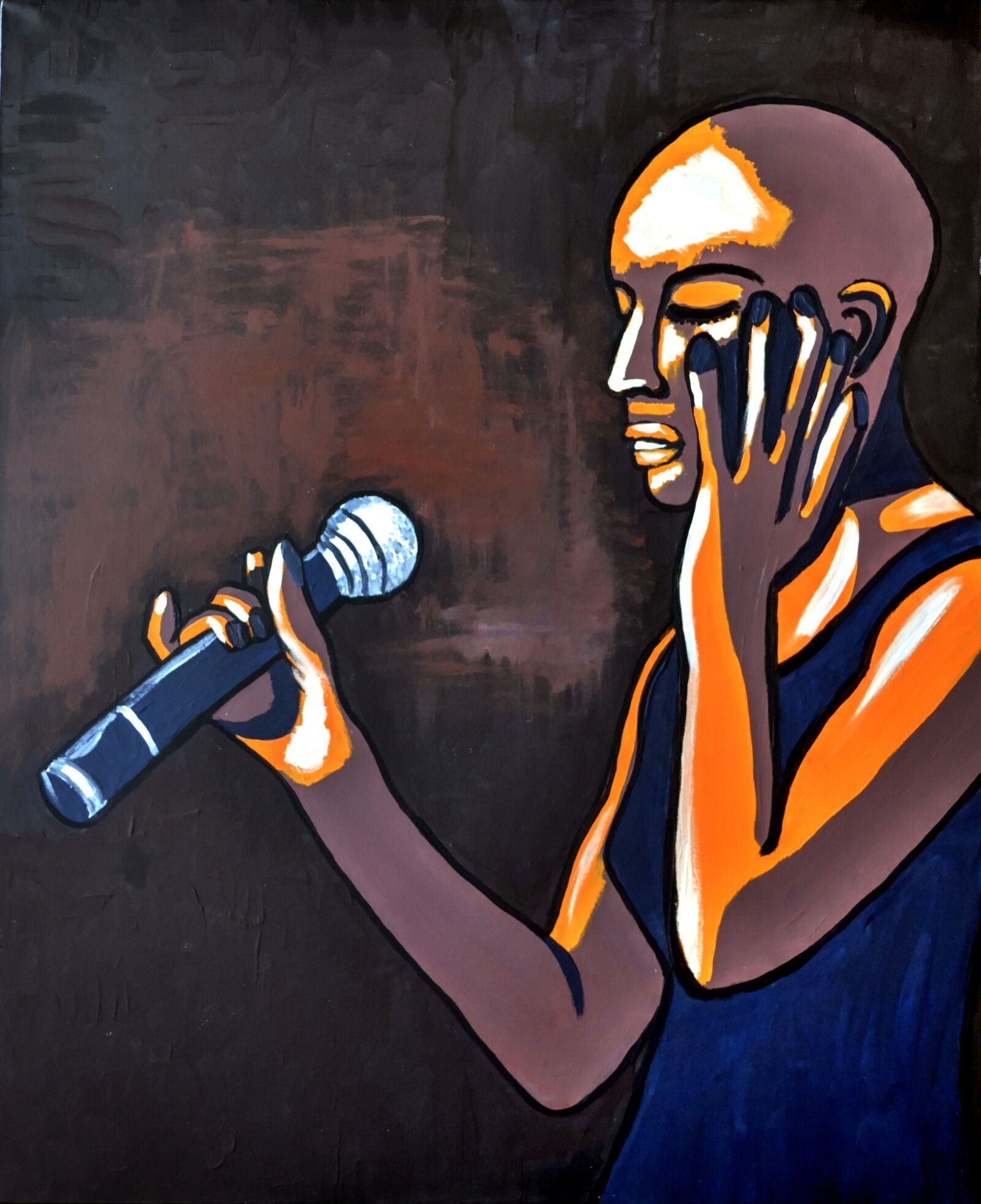 Nikon D3100 sample photo. Painting of singer, acrylic photography