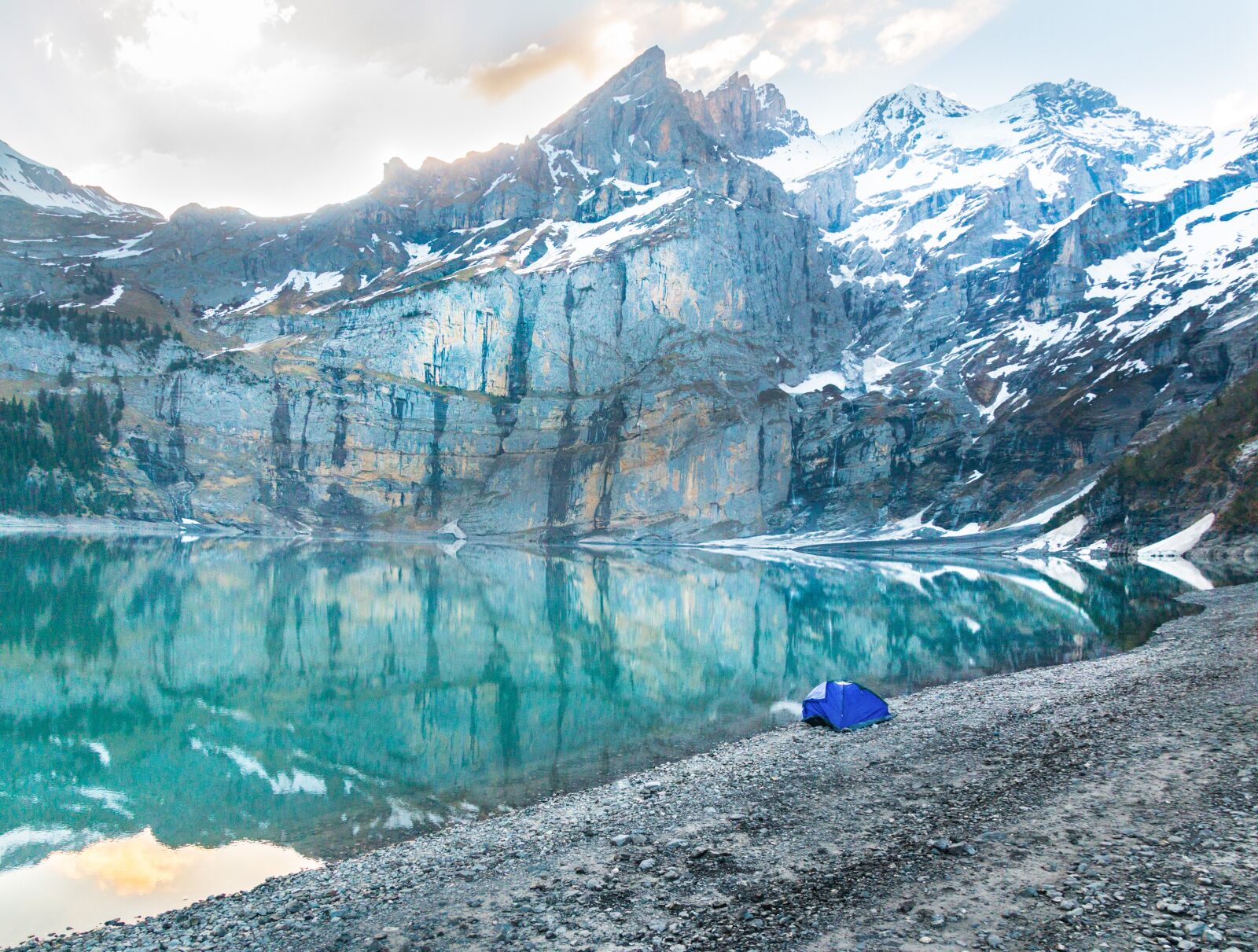 Canon EOS 70D sample photo. Bergsee, tent, morning photography