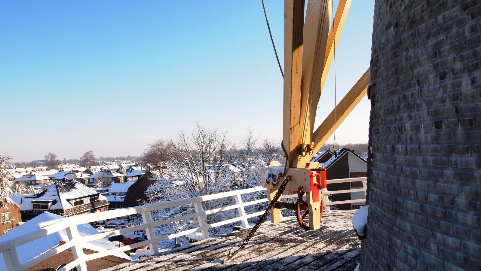 Olympus PEN E-PL1 sample photo. Mill, winter, blue photography