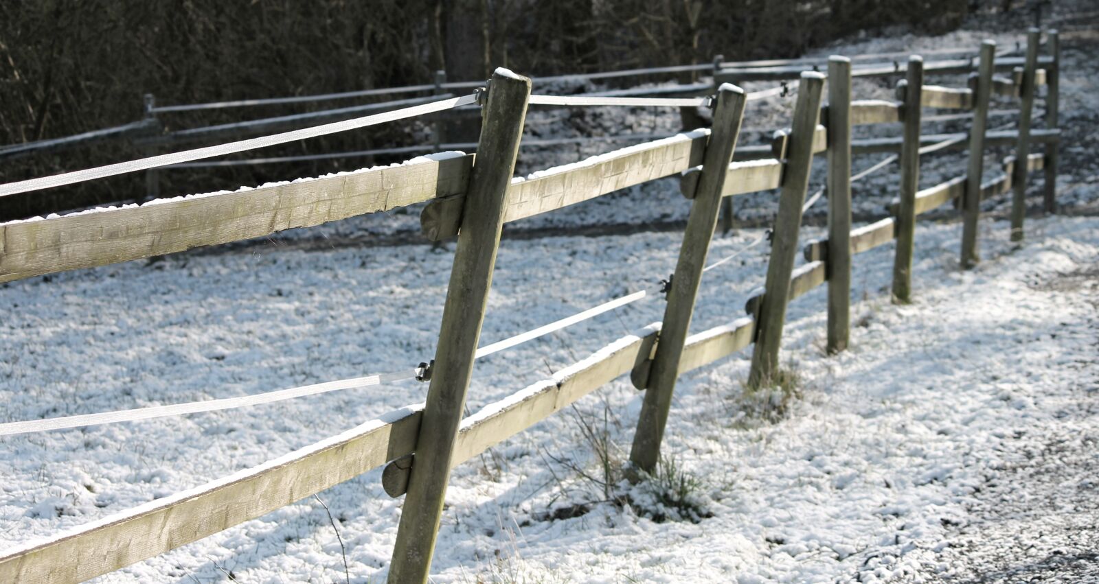 Canon EOS 1100D (EOS Rebel T3 / EOS Kiss X50) sample photo. Pasture fence, snow, coupling photography