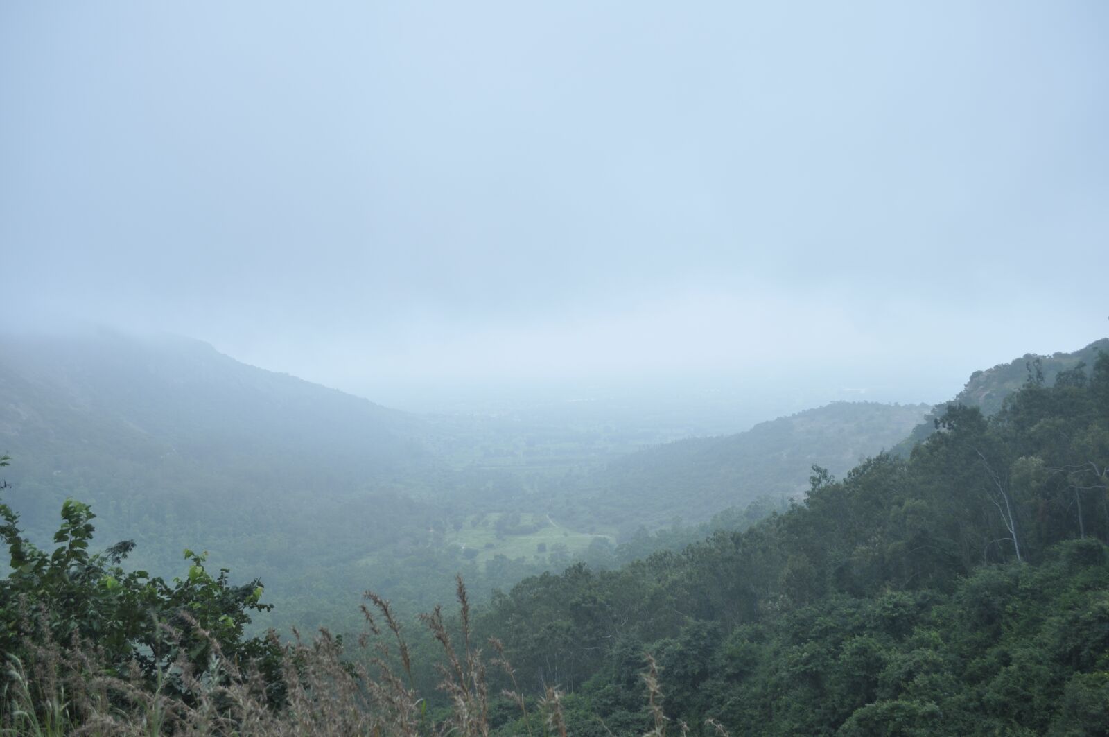 Nikon D5000 sample photo. Mist, hill, sky photography